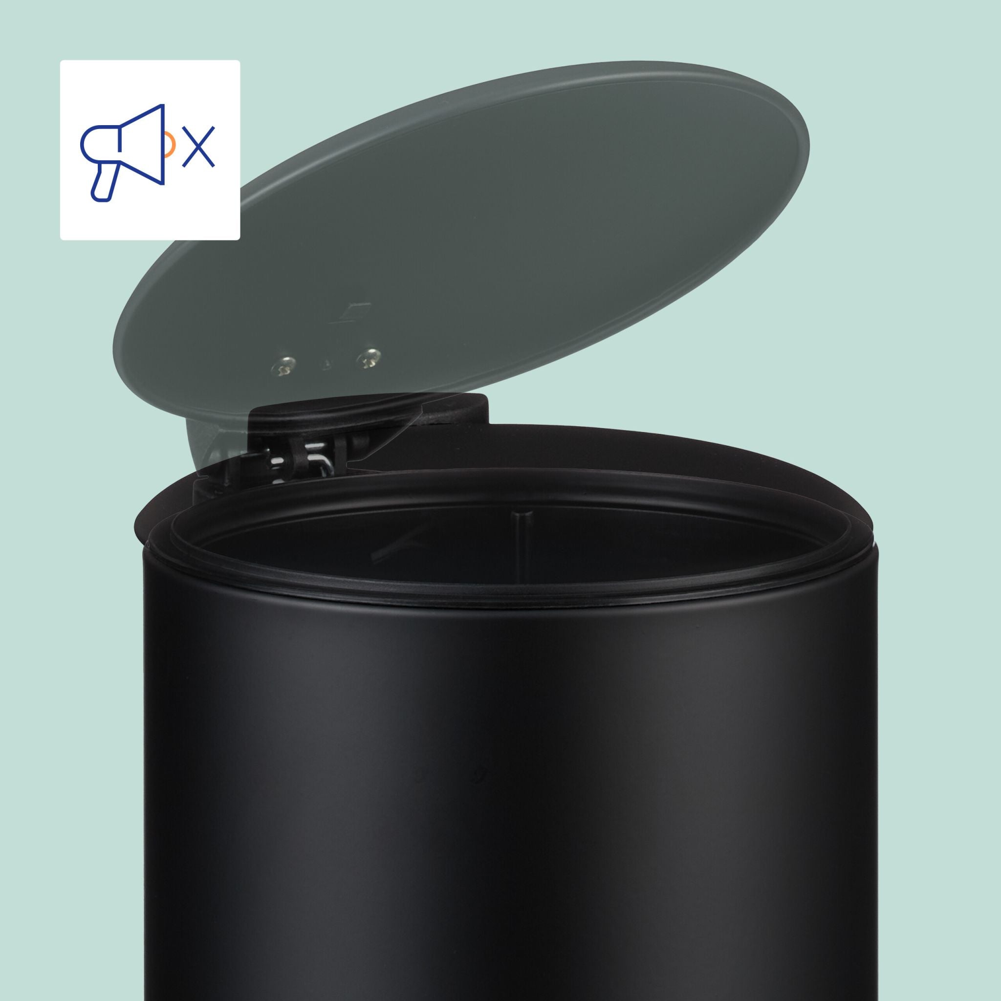Bad Mülleimer 3L Softclose Schwarz von Relaxdays