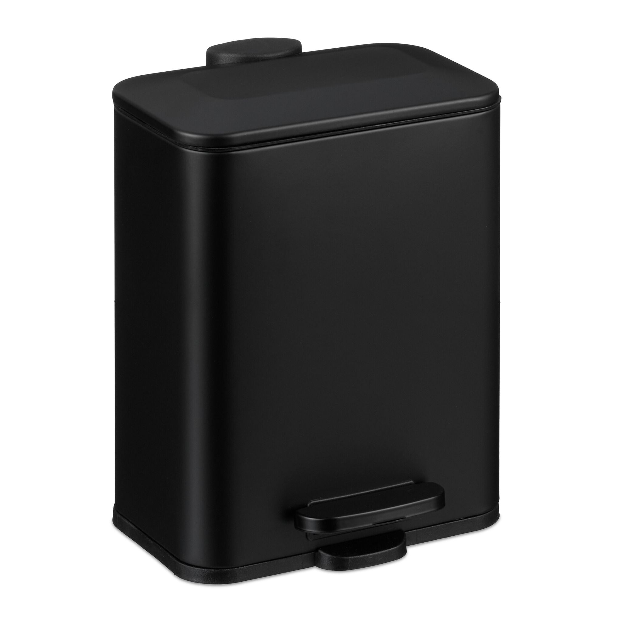 Bad Mülleimer 5L Softclose Schwarz von Relaxdays
