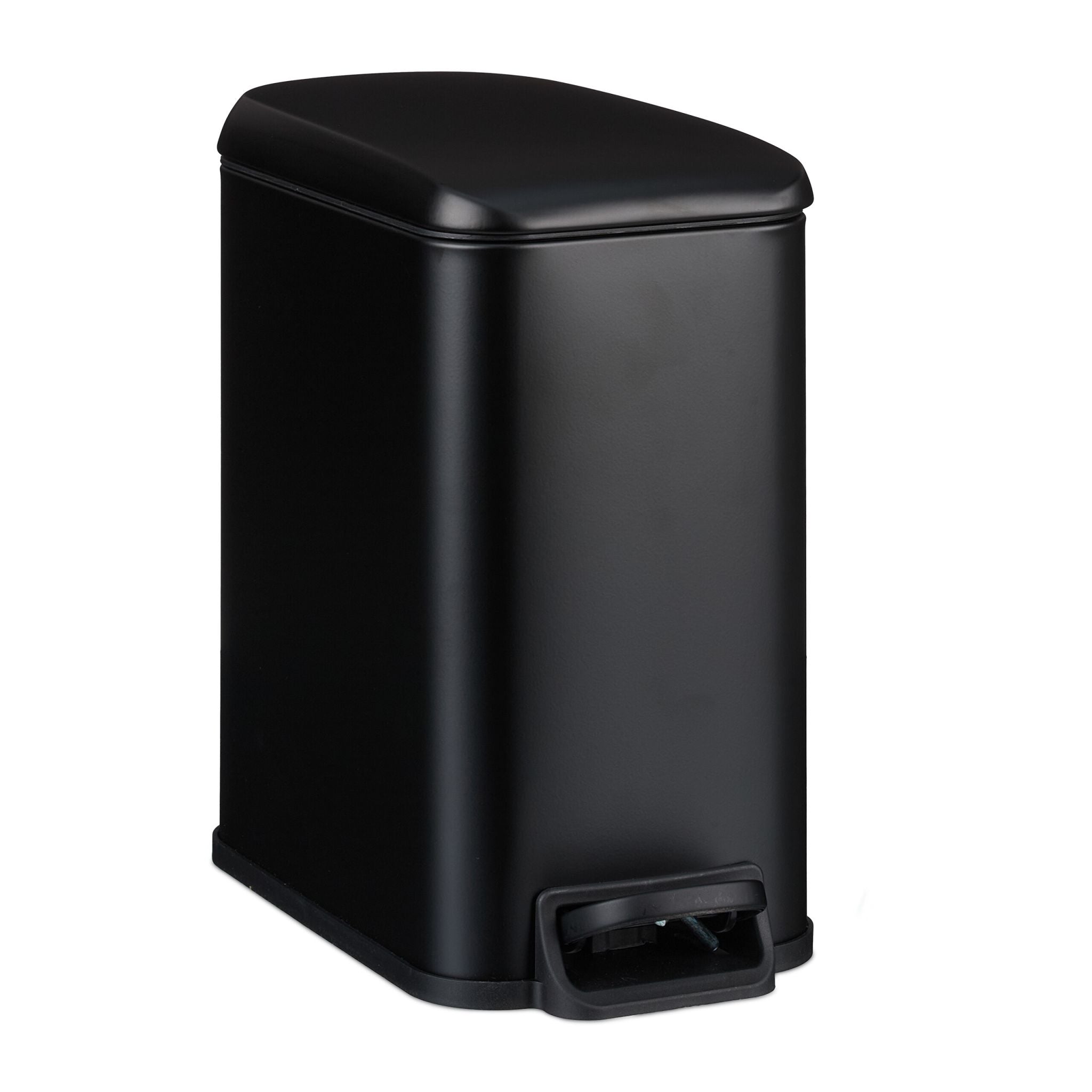 Bad Mülleimer 5L Softclose Schwarz von Relaxdays