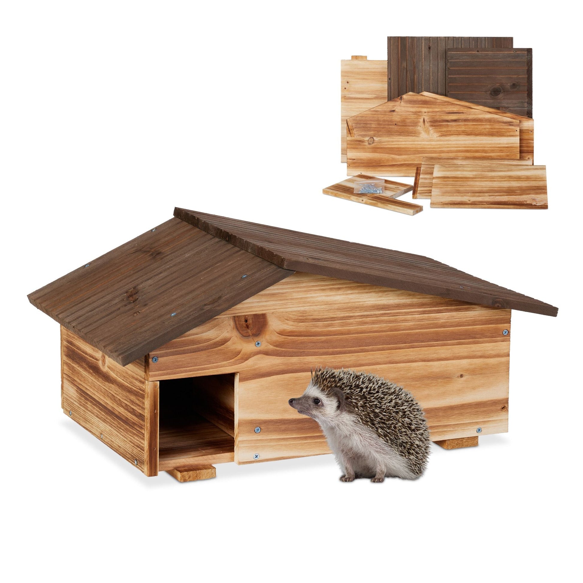 Igelhaus mit Boden Braun-Dunkelbraun von Relaxdays