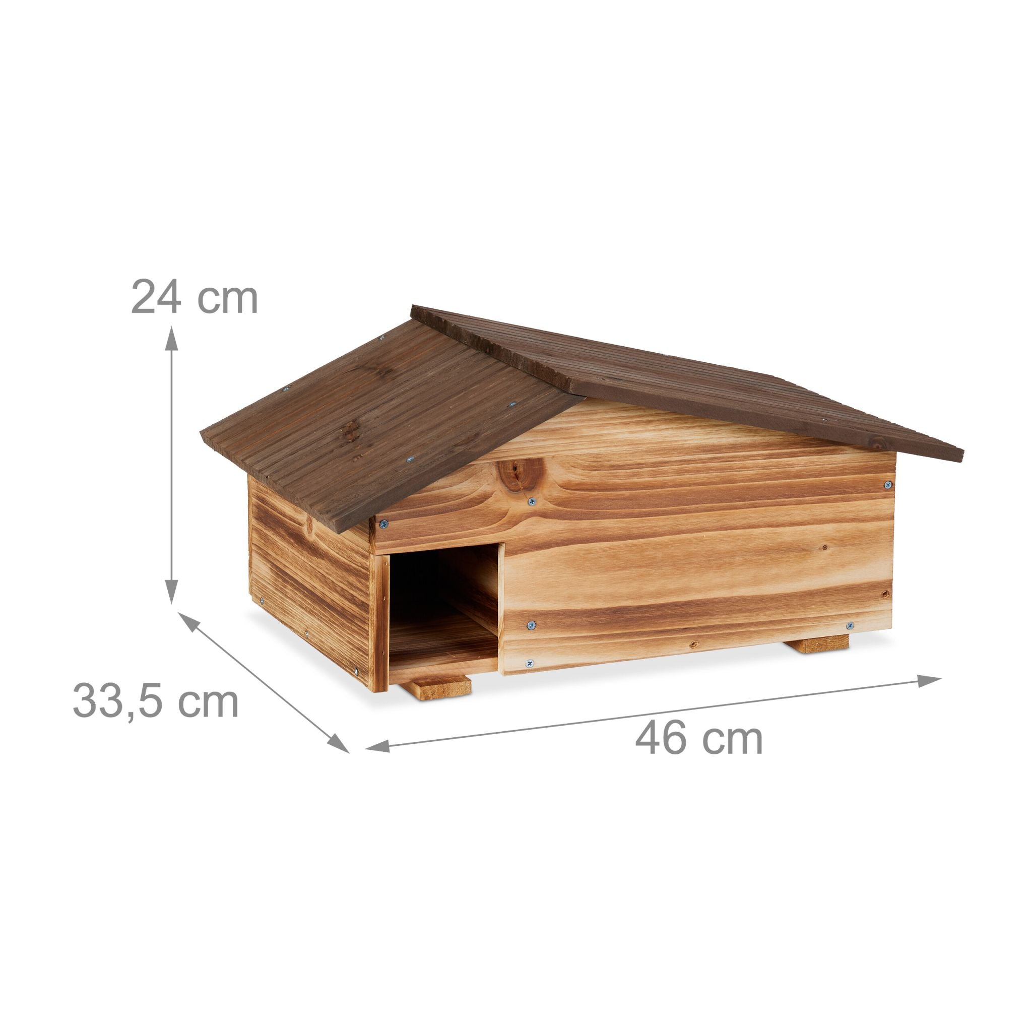 Igelhaus mit Boden Braun-Dunkelbraun von Relaxdays