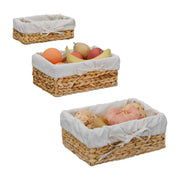 Brotkorb mit Baumwolleinsatz 3er-Set Creme-Hellbraun von Relaxdays