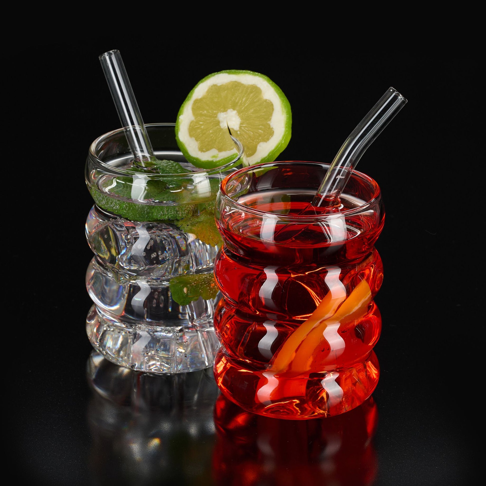 Trinkgläser gewellt 4er-Set Transparent von Relaxdays