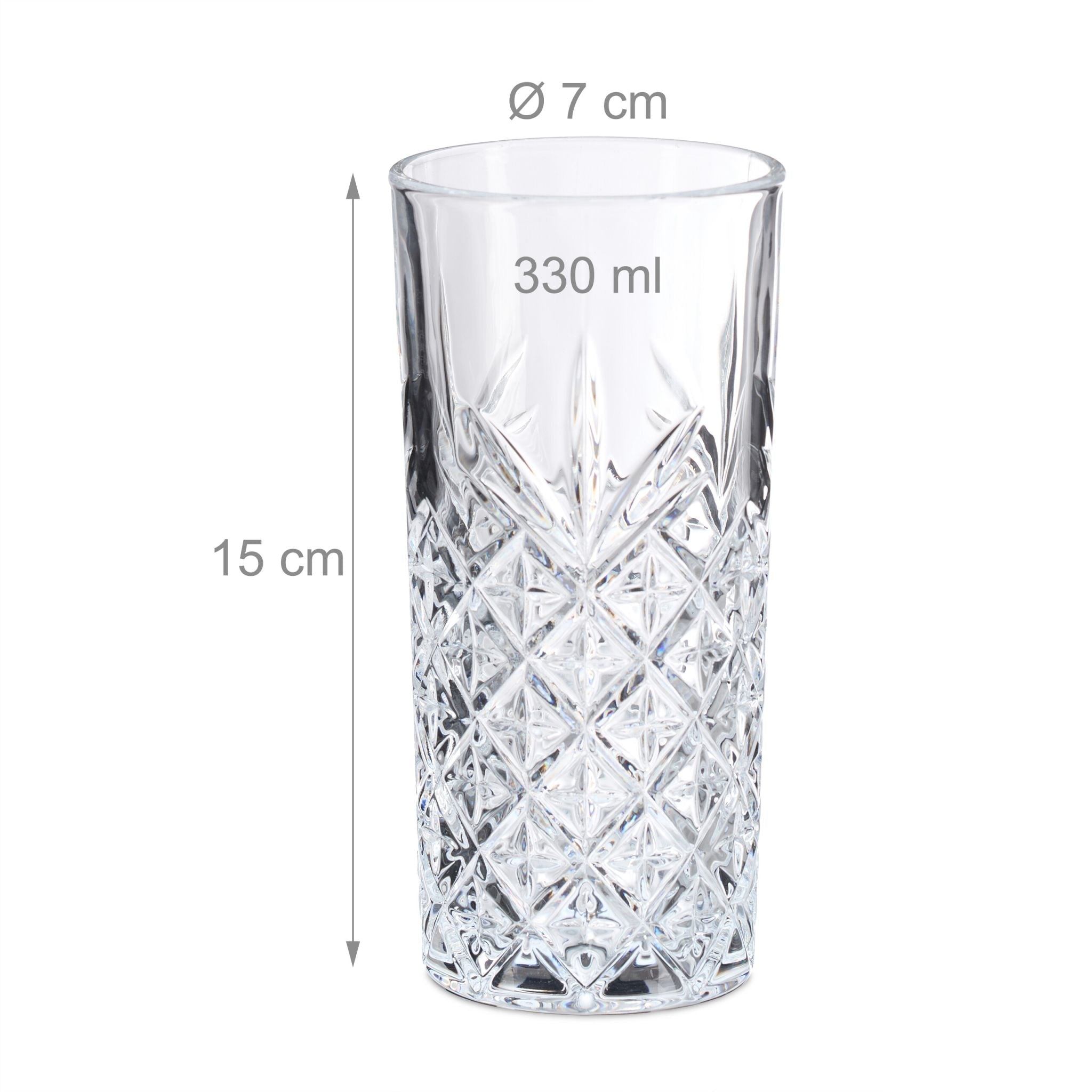 Longdrinkgläser 6er-Set Transparent von Relaxdays