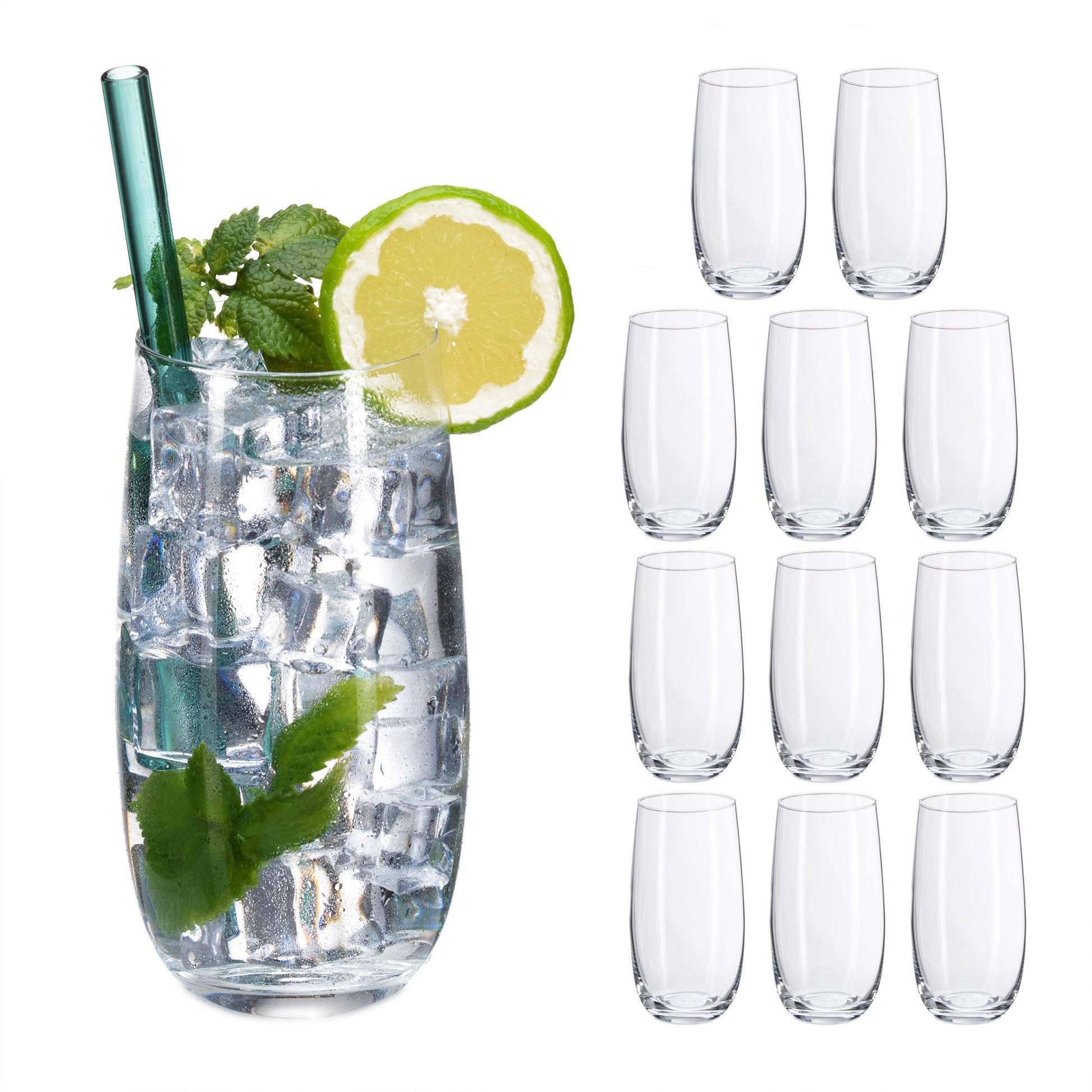 Trinkgläser 12er-Set Transparent von Relaxdays