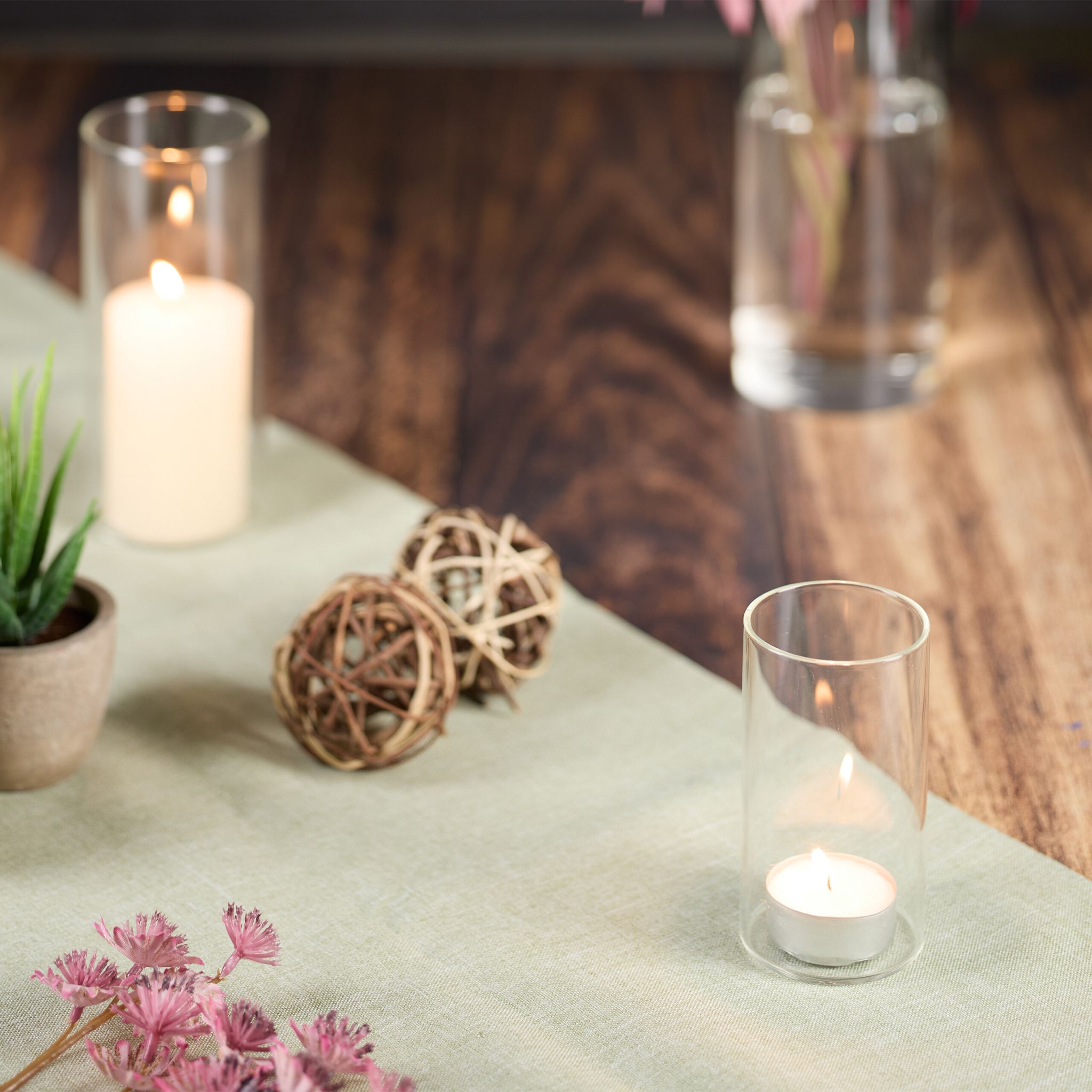 Vasen Glas in 4 Grössen Transparent von Relaxdays