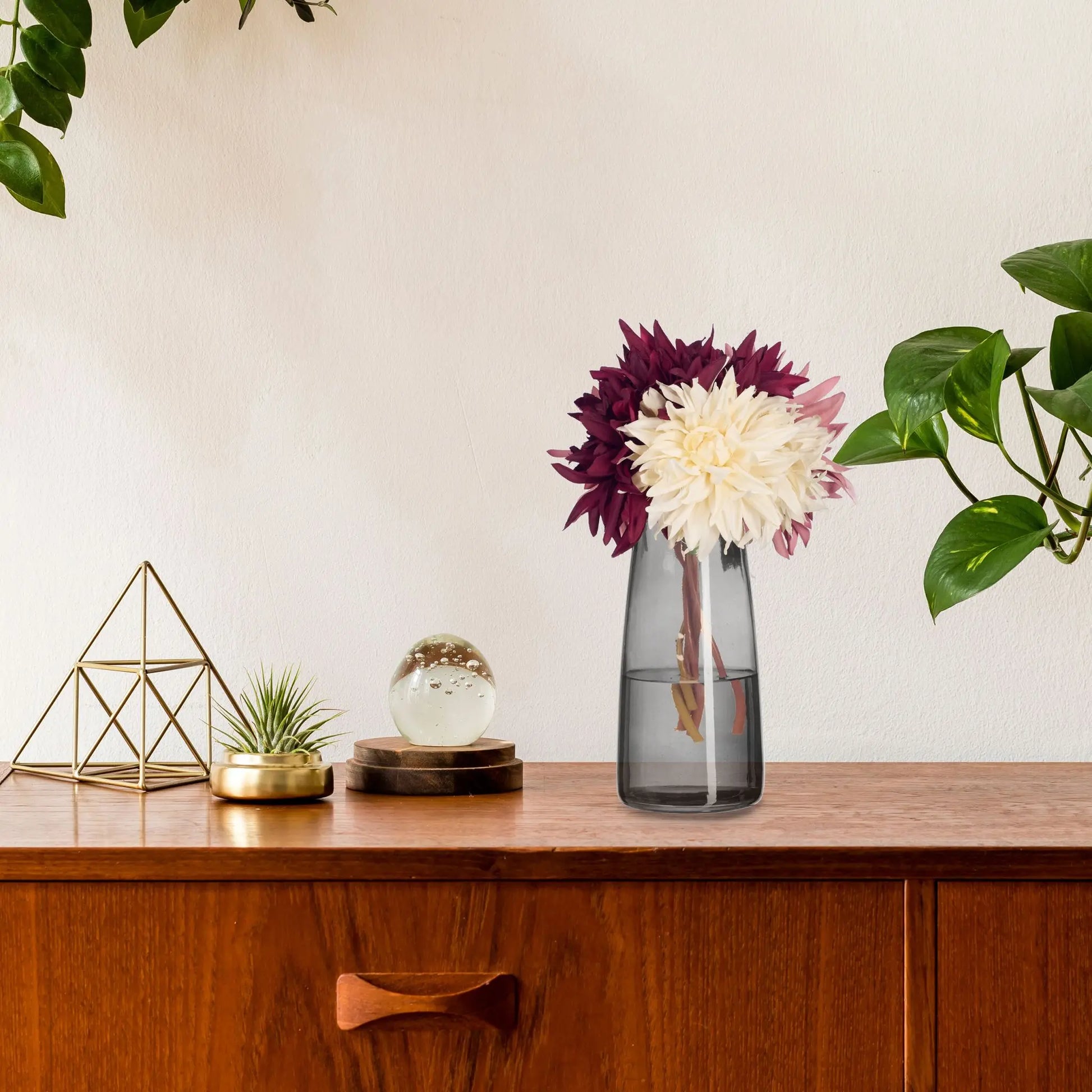 Vase Glas Grau von Relaxdays