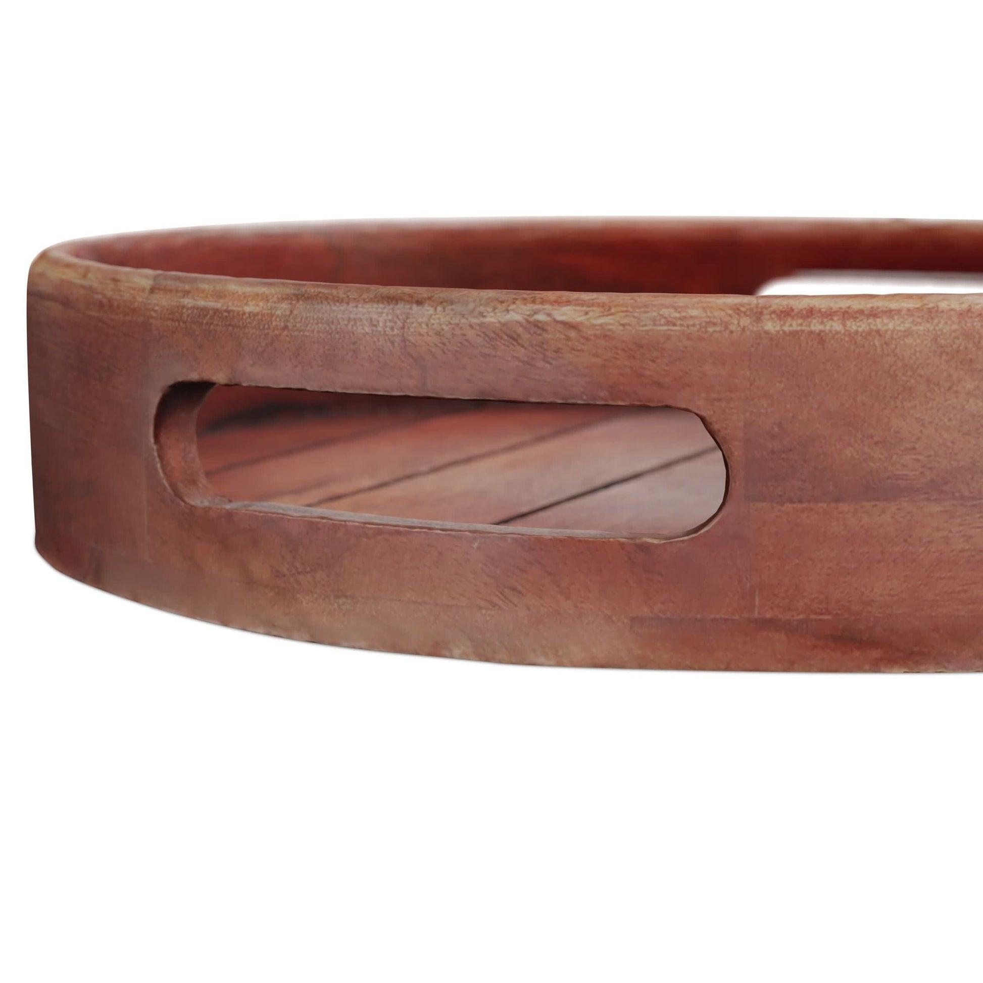 Tablett Mangoholz 2-tlg. Set Braun von Relaxdays
