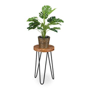 Retro Blumenhocker Akazie Dunkelbraun-Schwarz von Relaxdays