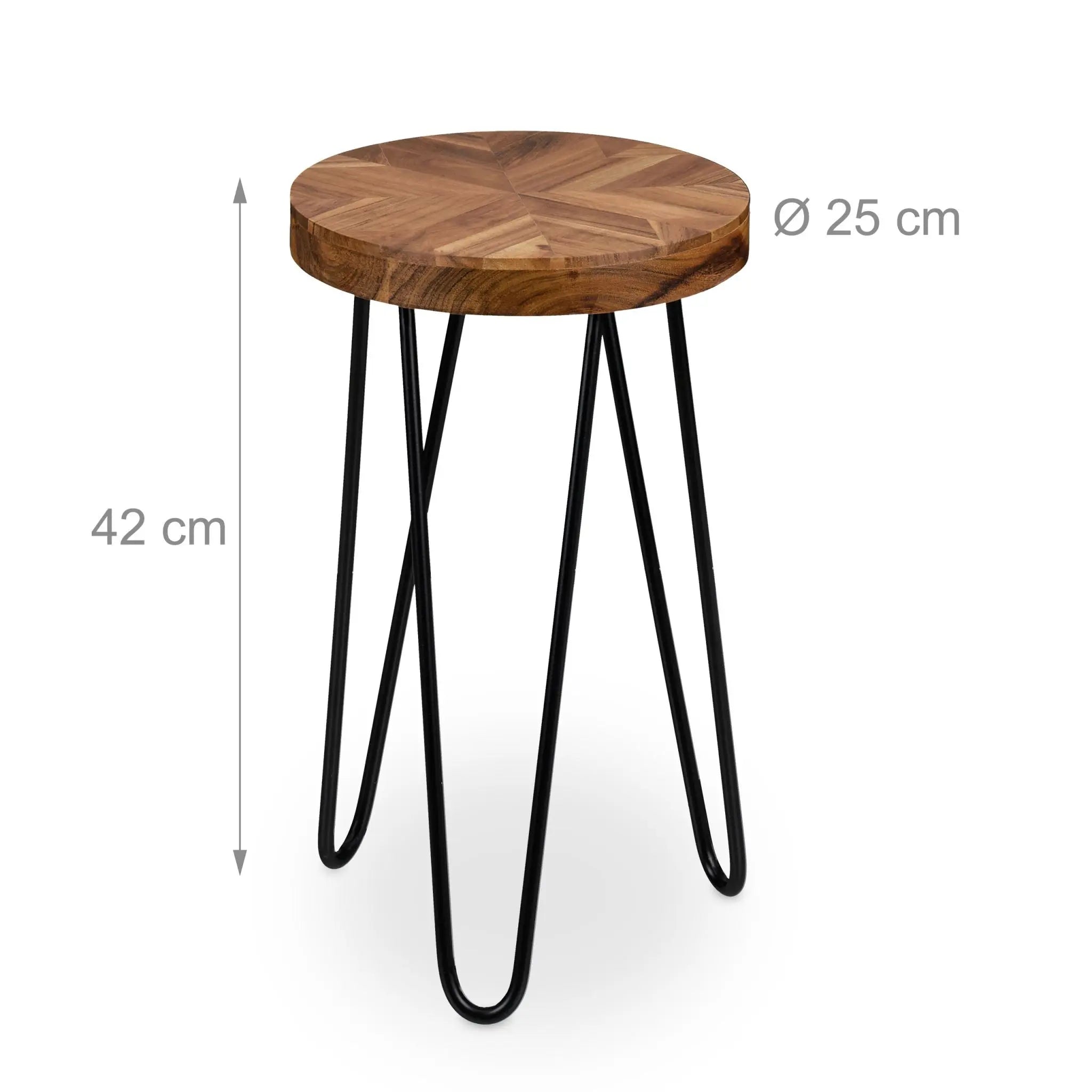 Retro Blumenhocker Akazie Dunkelbraun-Schwarz von Relaxdays