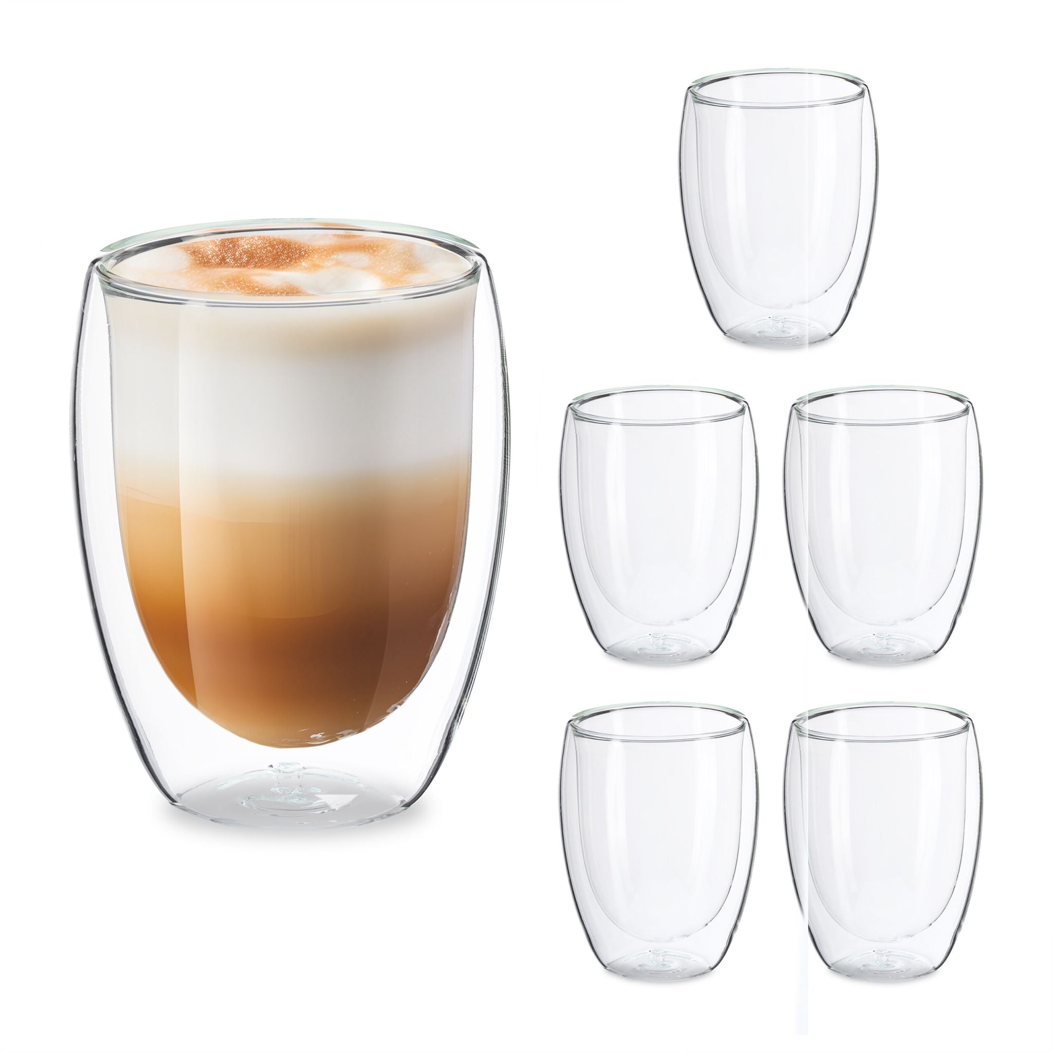 Latte Macchiato Gläser 350ml Transparent von Relaxdays