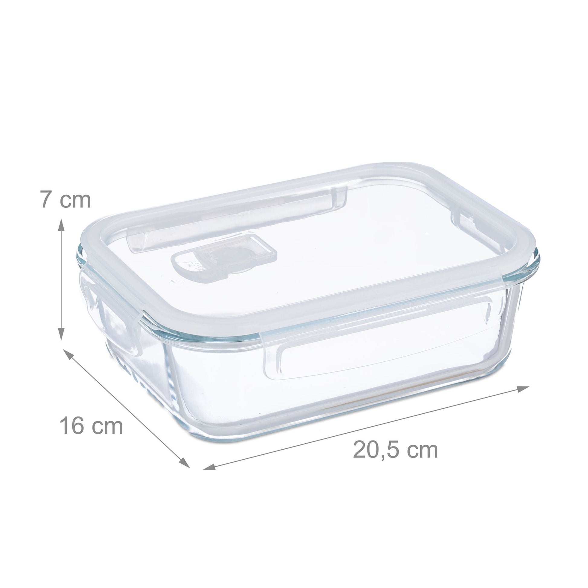 Glasbehälter mit Deckel Set Weiss-Transparent von Relaxdays
