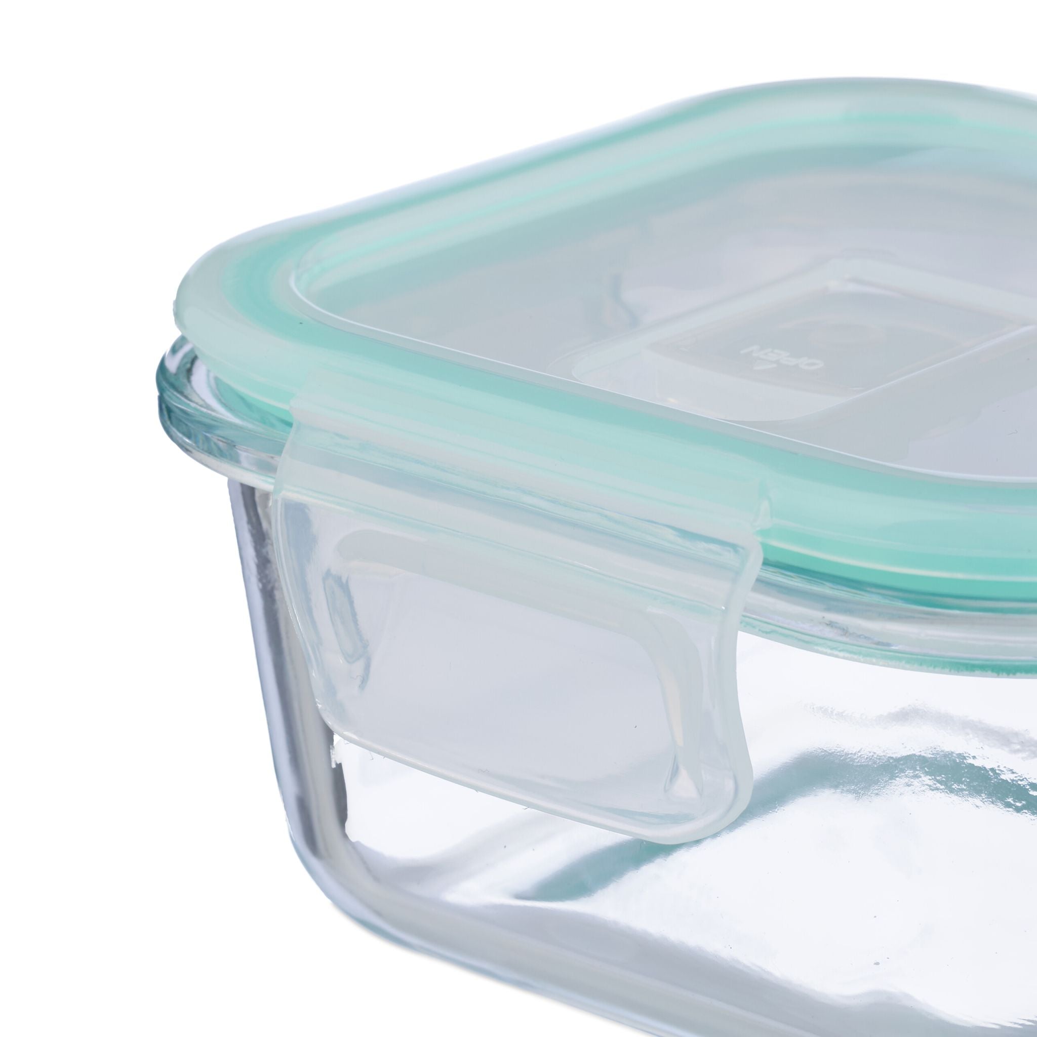 Glasbehälter mit Deckel Set Weiss-Transparent-Türkis von Relaxdays