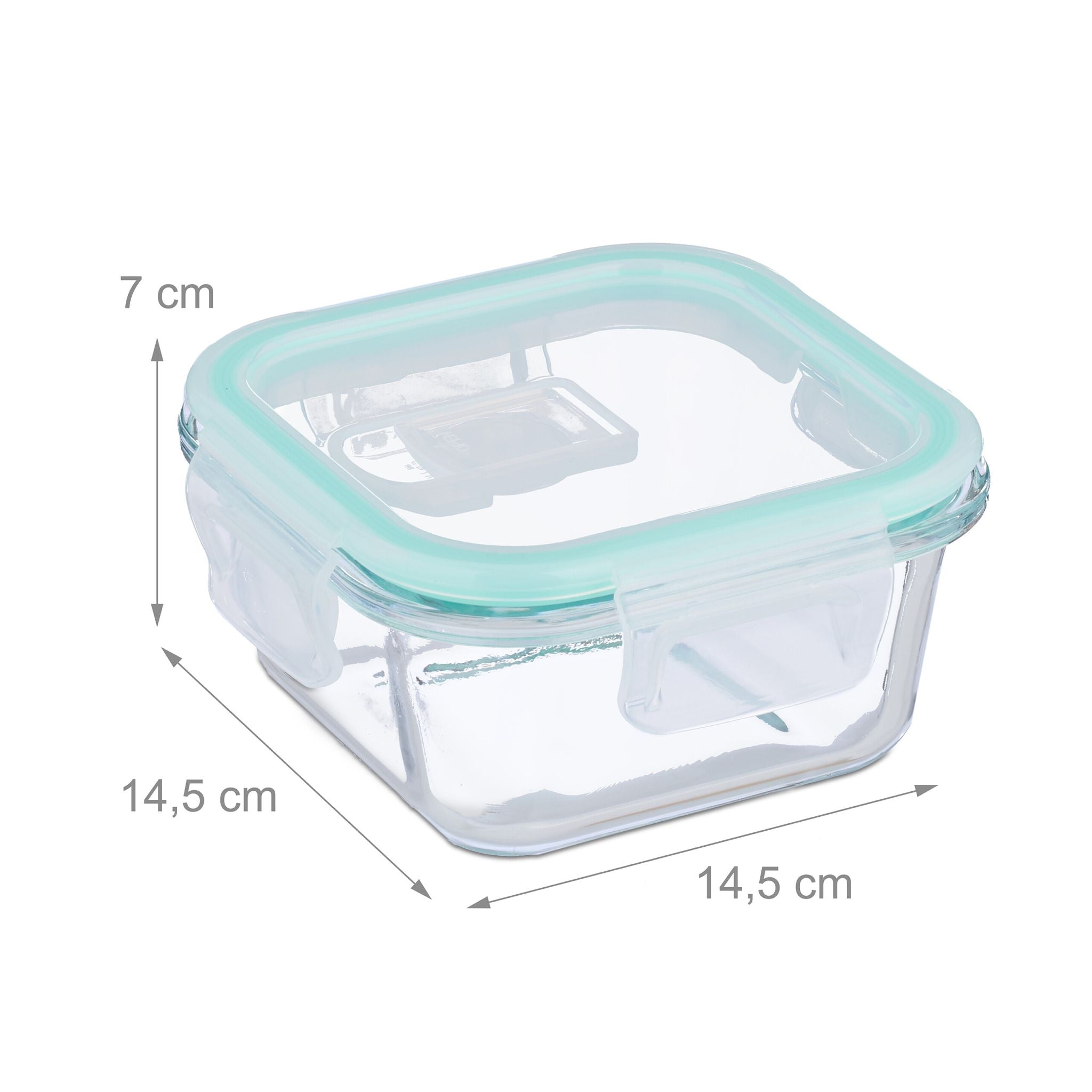 Glasbehälter mit Deckel Set Weiss-Transparent-Türkis von Relaxdays