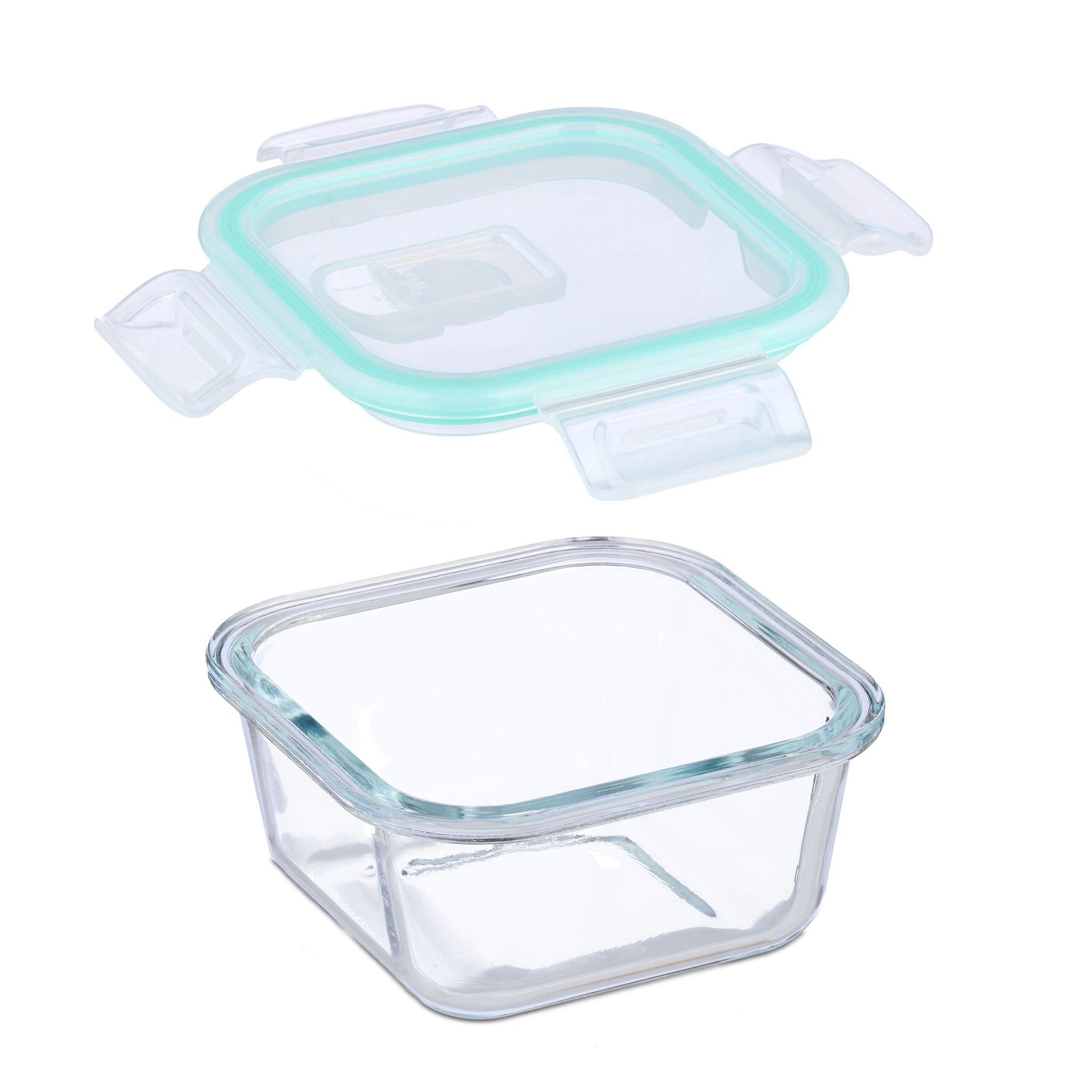 Glasbehälter mit Deckel Set Weiss-Transparent-Türkis von Relaxdays