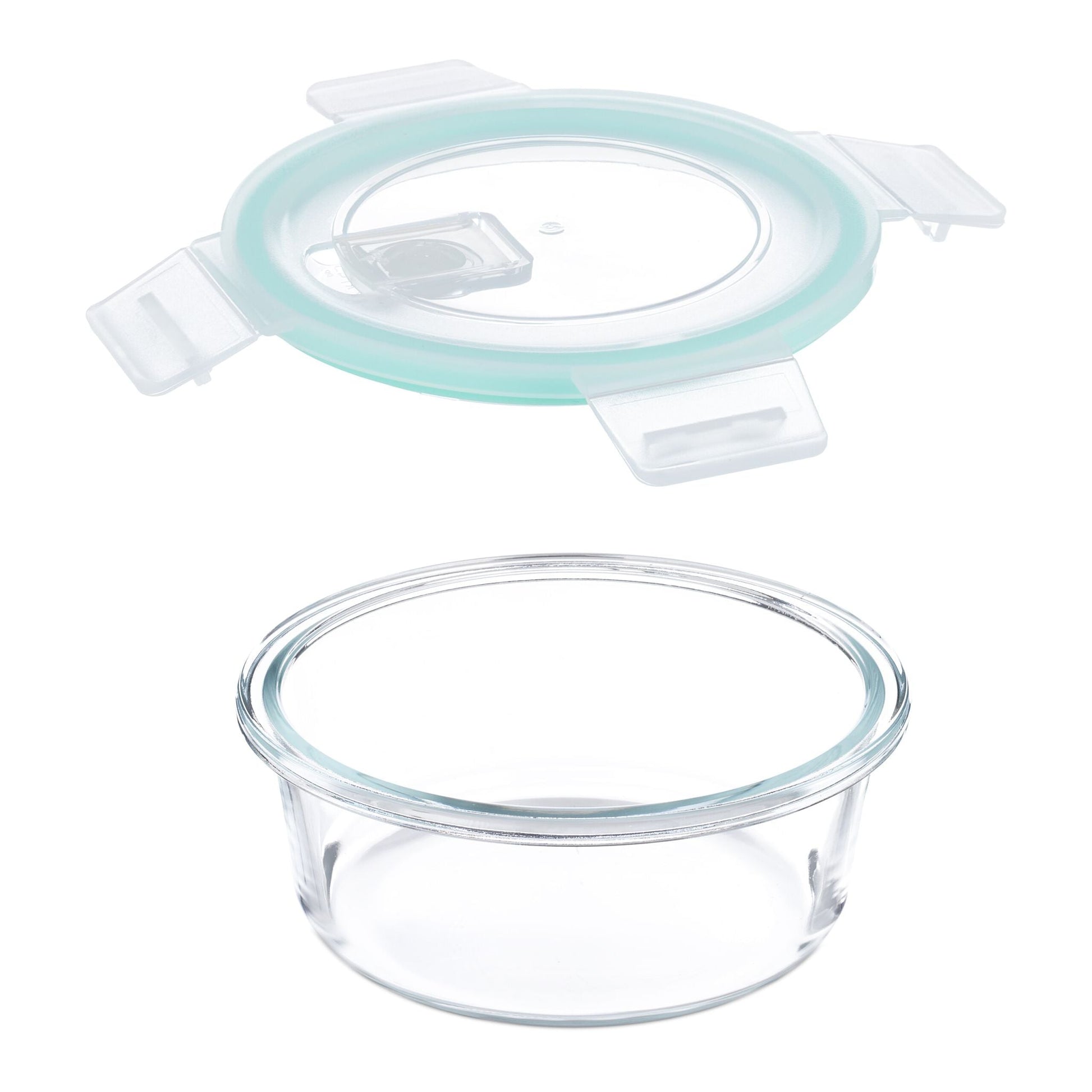 Glasbehälter mit Deckel Set Weiss-Transparent-Türkis von Relaxdays