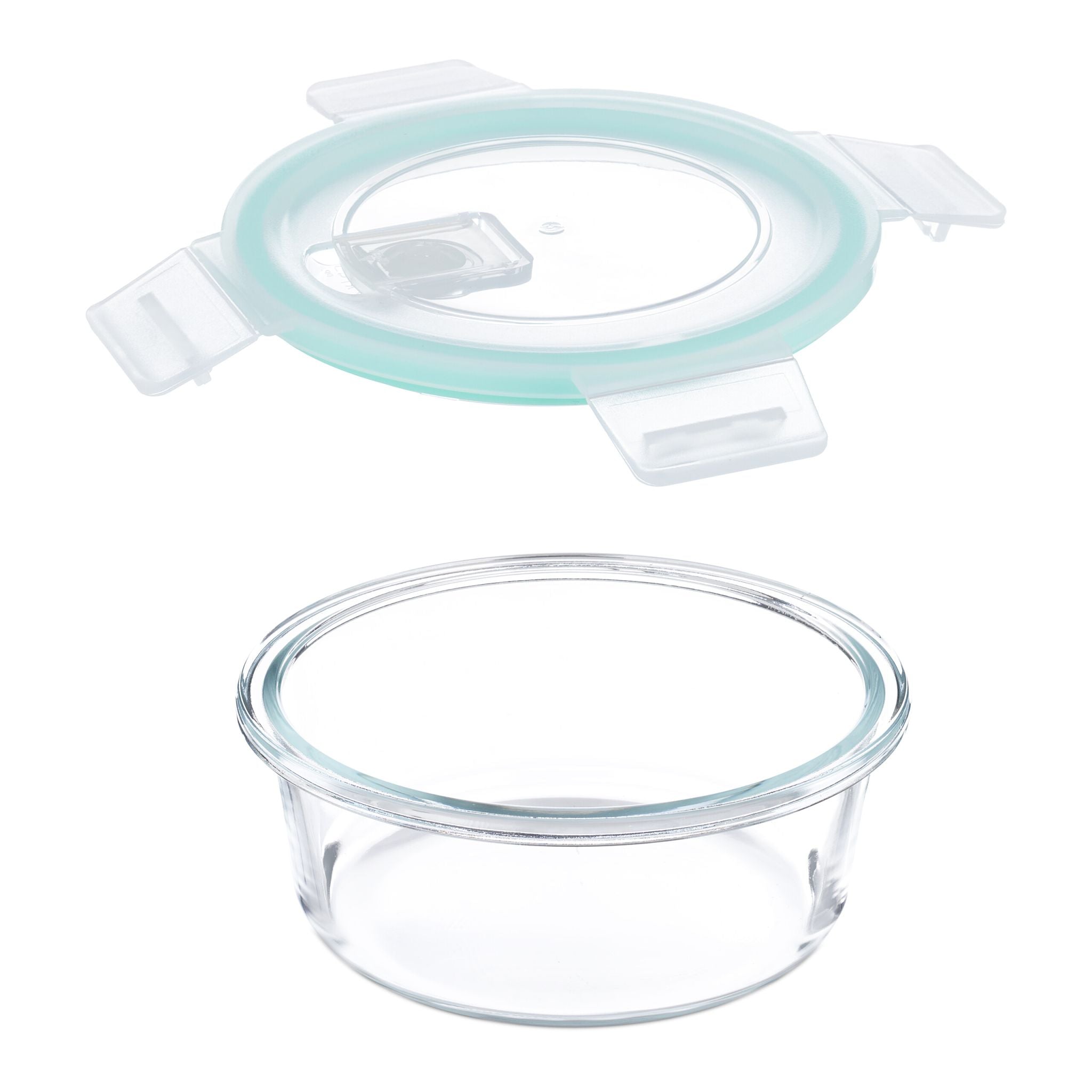 Glasbehälter mit Deckel Set Weiss-Transparent-Türkis von Relaxdays