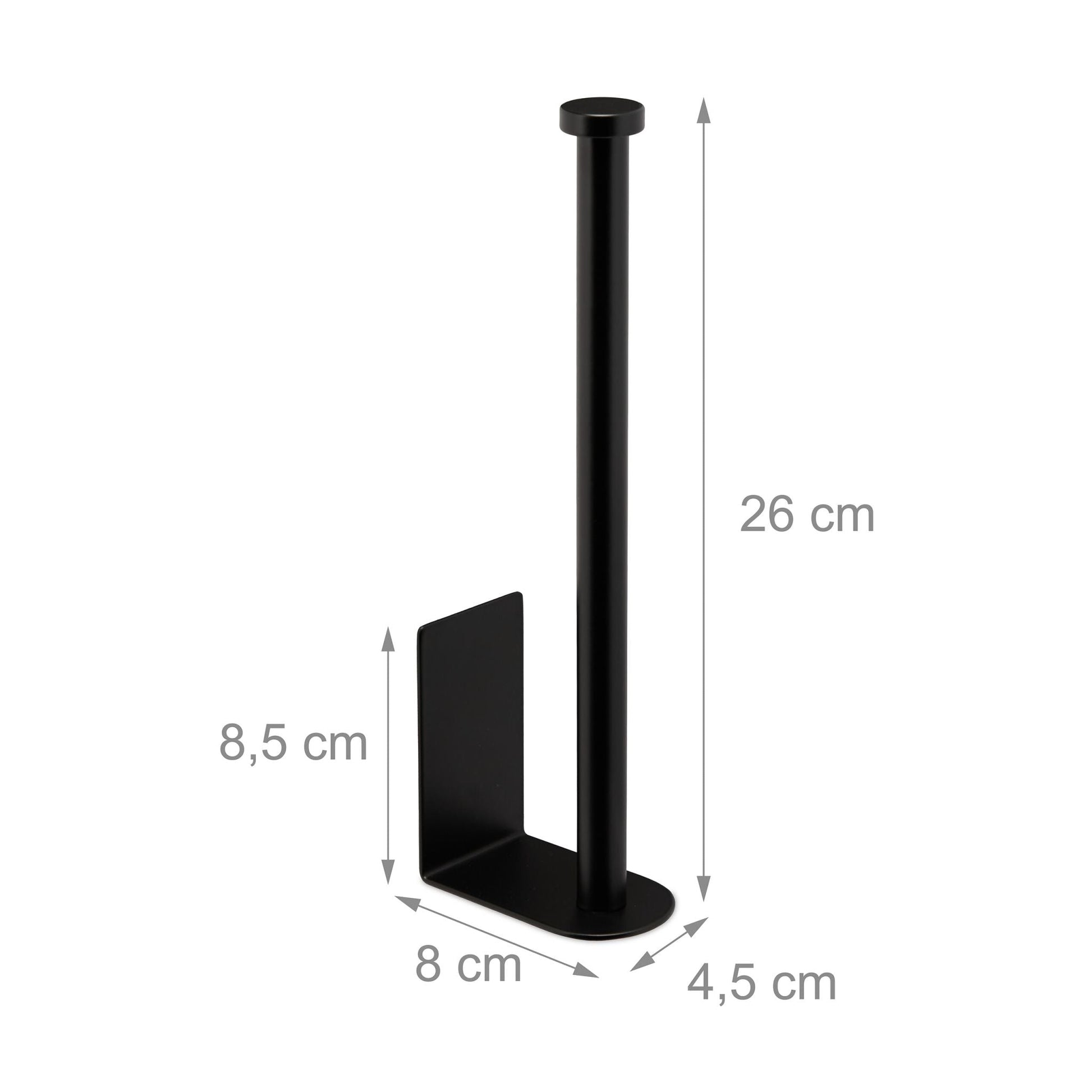Selbstklebender Ersatzrollenhalter Schwarz von Relaxdays