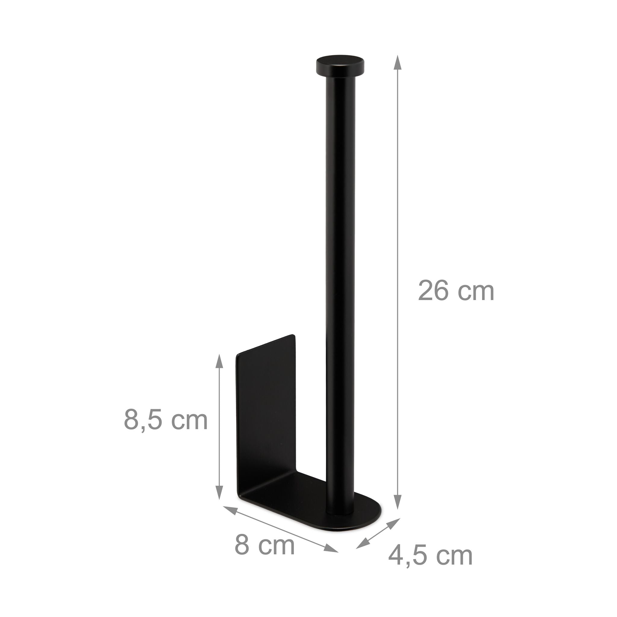 Selbstklebender Ersatzrollenhalter Schwarz von Relaxdays