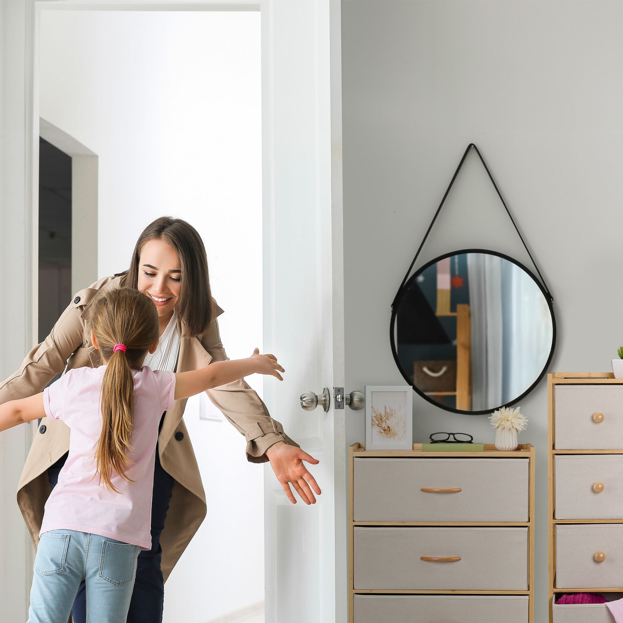 Kommode 3 Schubladen Bambus Beige-Hellbraun von Relaxdays