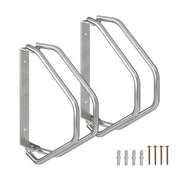 Schwenkbarer Fahrradständer Wand Set Silber von Relaxdays