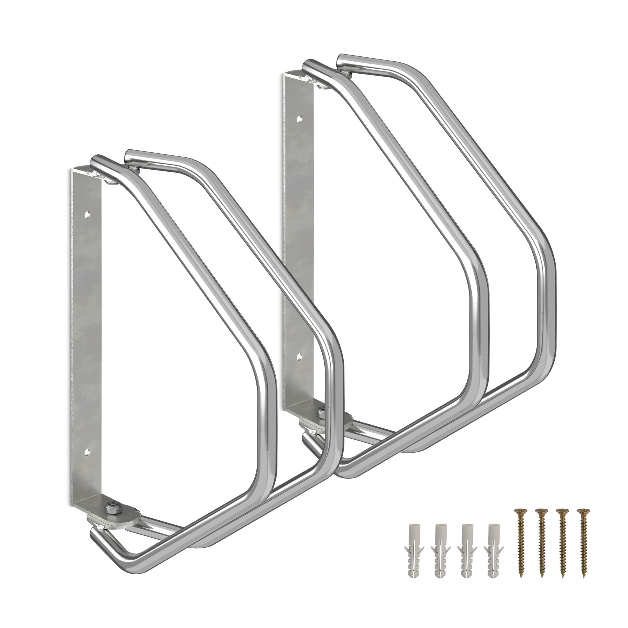 Schwenkbarer Fahrradständer Wand Set Silber von Relaxdays