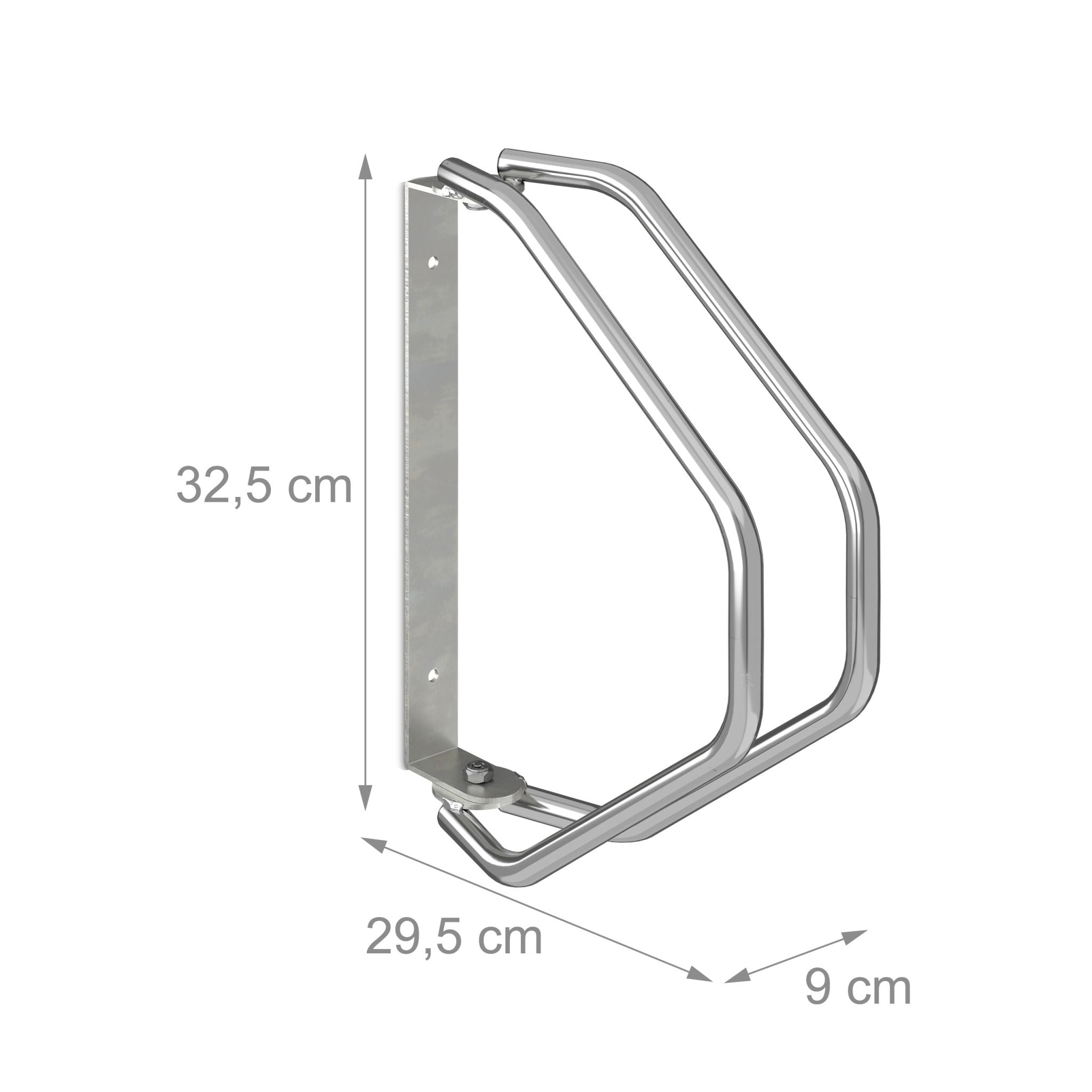 Schwenkbarer Fahrradständer Wand Set Silber von Relaxdays