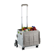 Einkaufstrolley Treppensteiger Weiss-Schwarz-Grau von Relaxdays