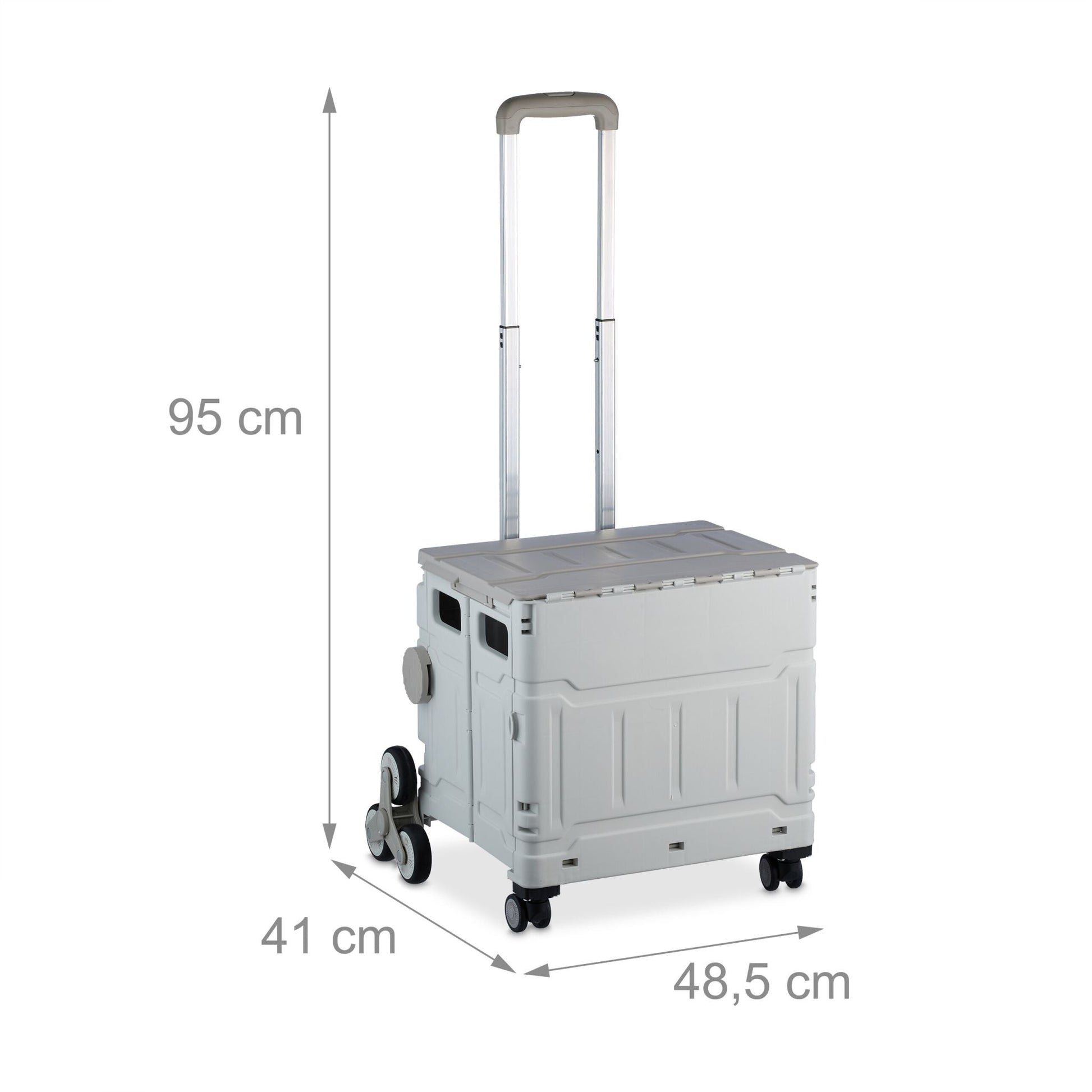 Einkaufstrolley Treppensteiger Weiss-Schwarz-Grau von Relaxdays
