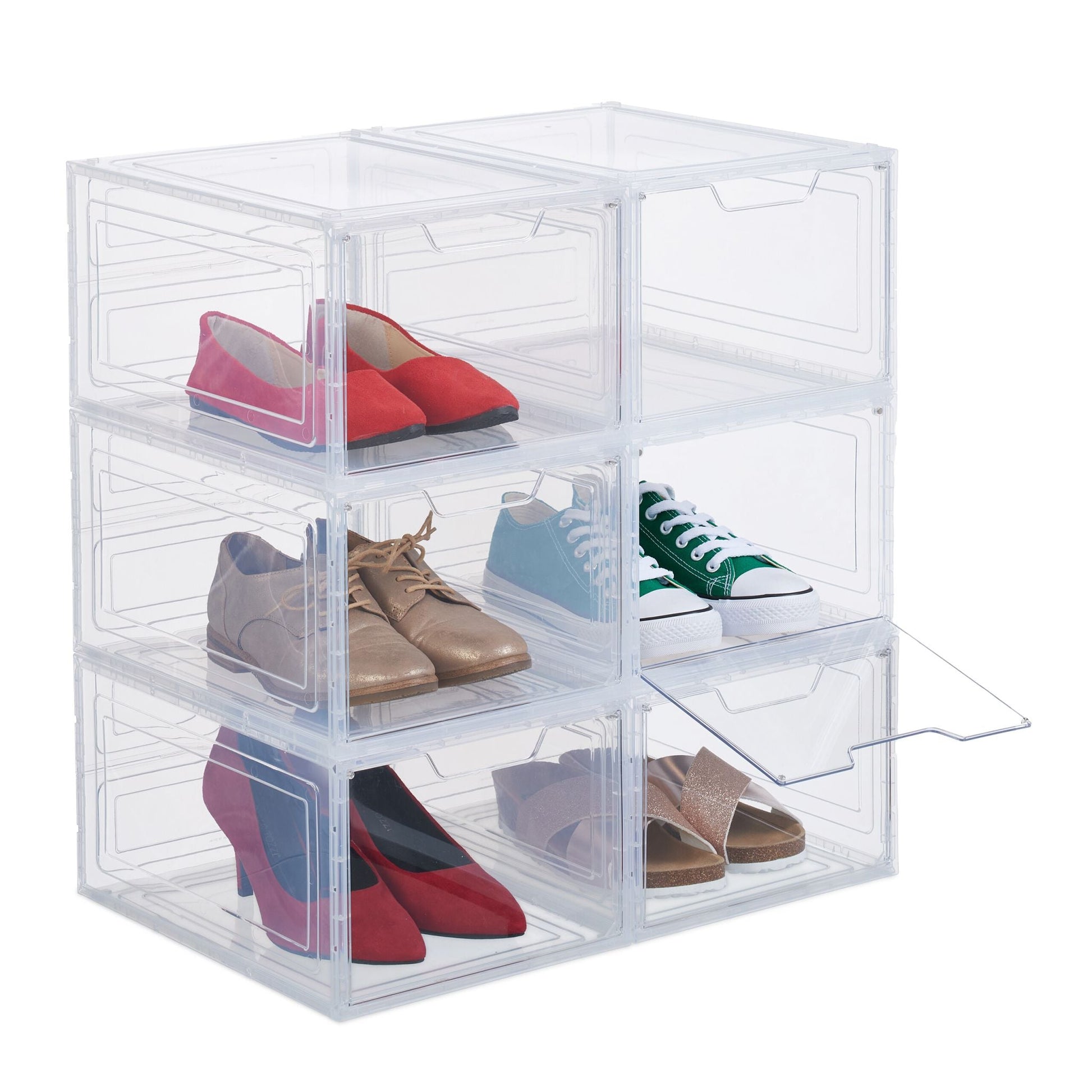 Schuhboxen 6er-Set Transparent von Relaxdays