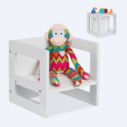 Wendbarer Sitzhocker für Kinder Weiss von Relaxdays