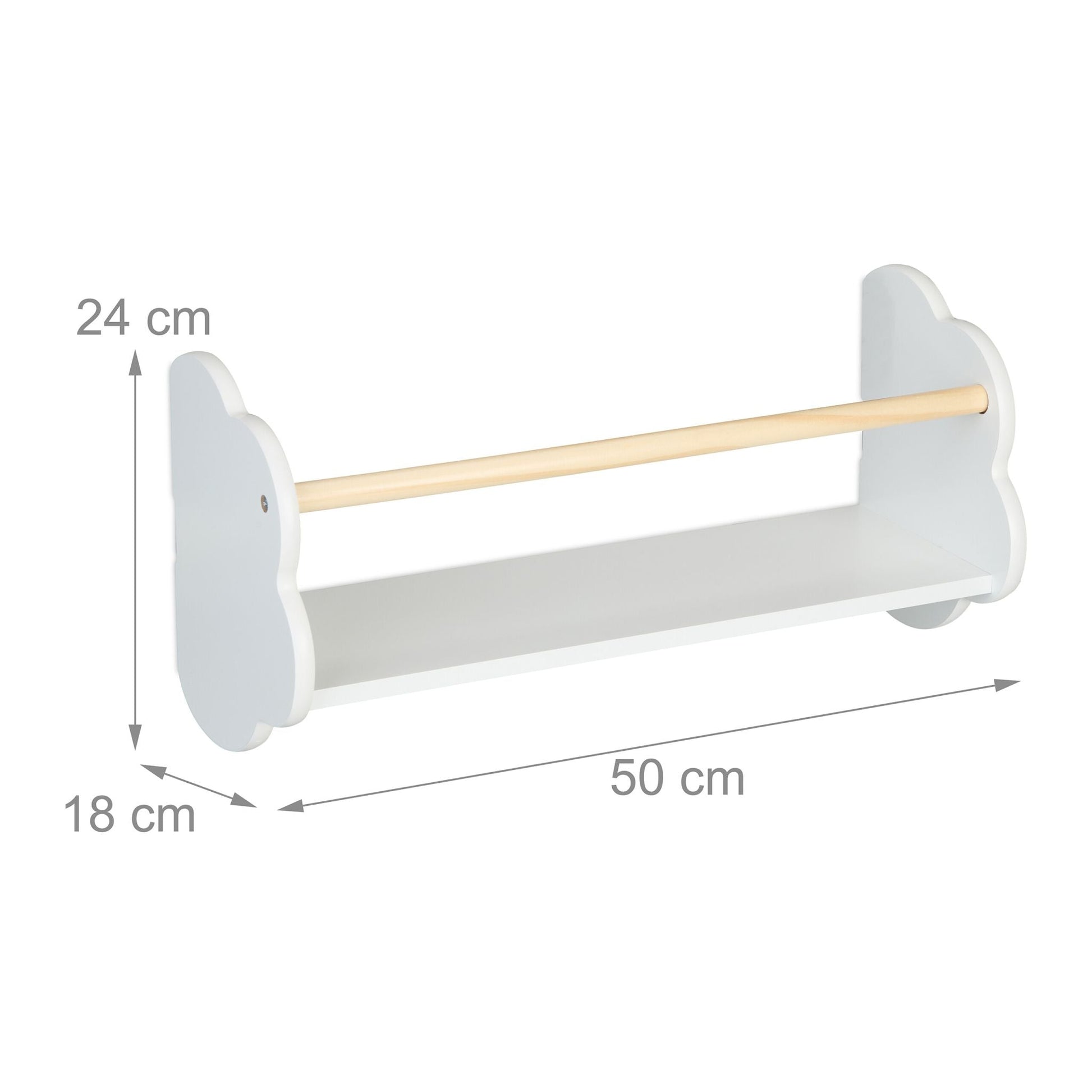 Bücherregal Kinder Wolke 3er-Set Weiss-Hellbraun von guteszeug.ch