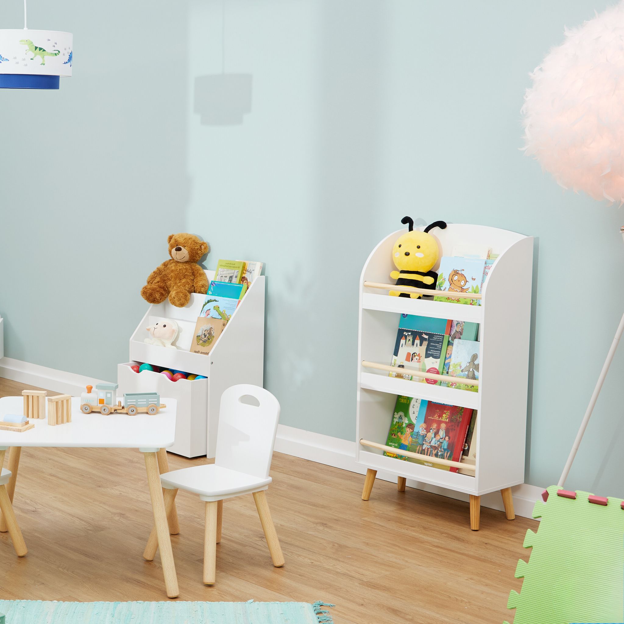 Bücherregal Kinder mit 3 Fächern Weiss-Hellbraun von guteszeug.ch