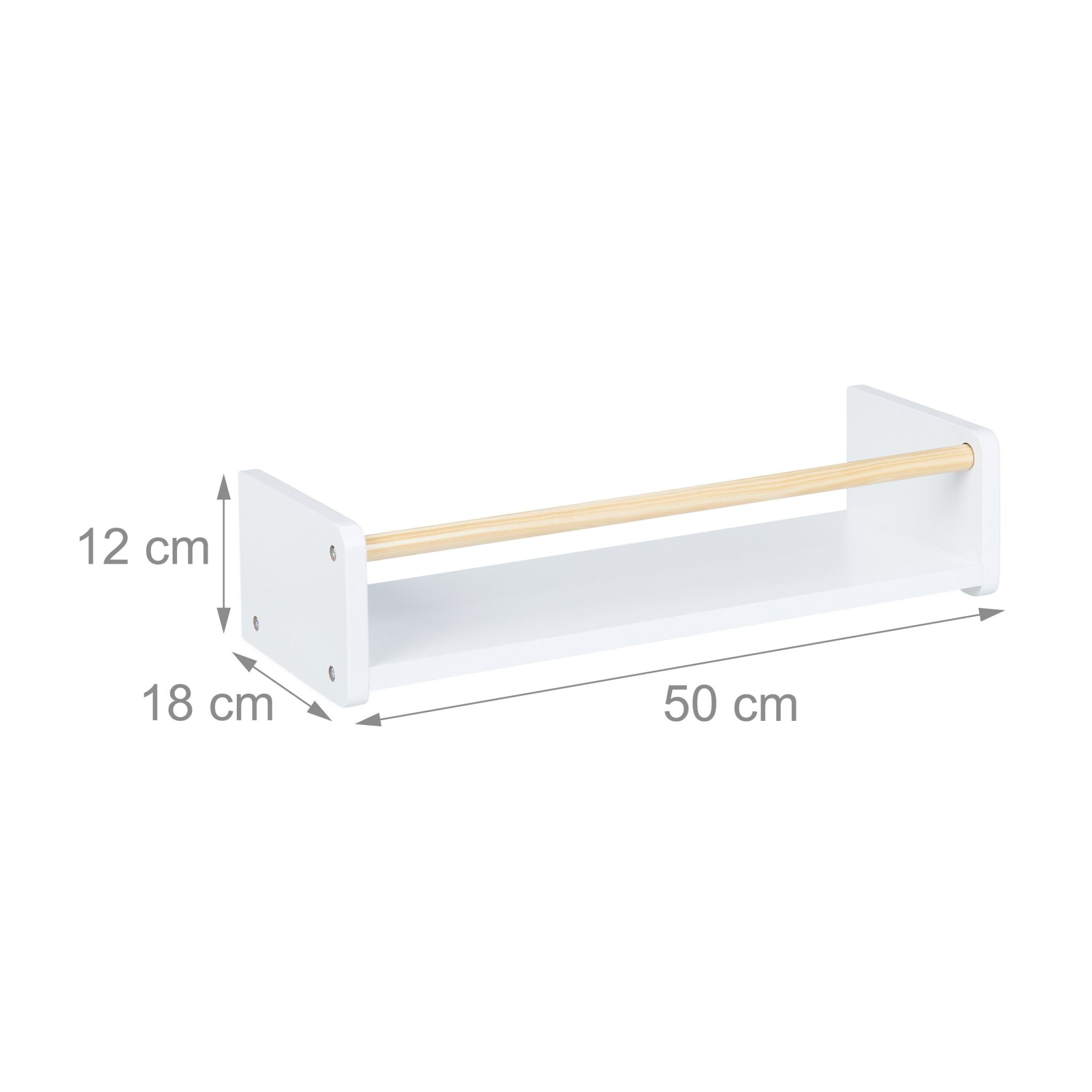 Kinderregal Wand 3er-Set Weiss-Hellbraun von Relaxdays
