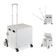 Einkaufstrolley Treppensteiger Weiss-Silber-Grau von Relaxdays
