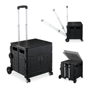 Einkaufstrolley mit Deckel Schwarz-Silber von Relaxdays