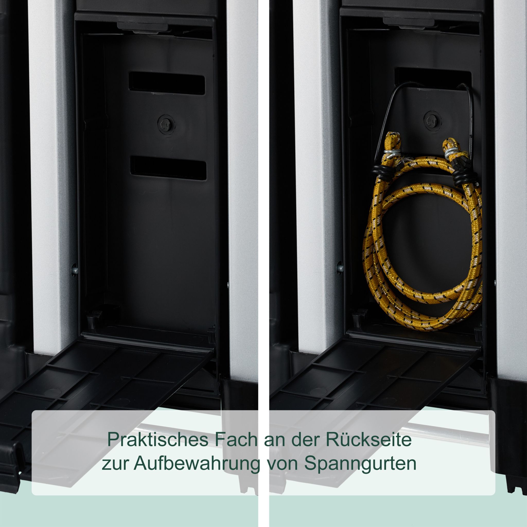 Einkaufstrolley mit Deckel Schwarz-Silber von Relaxdays