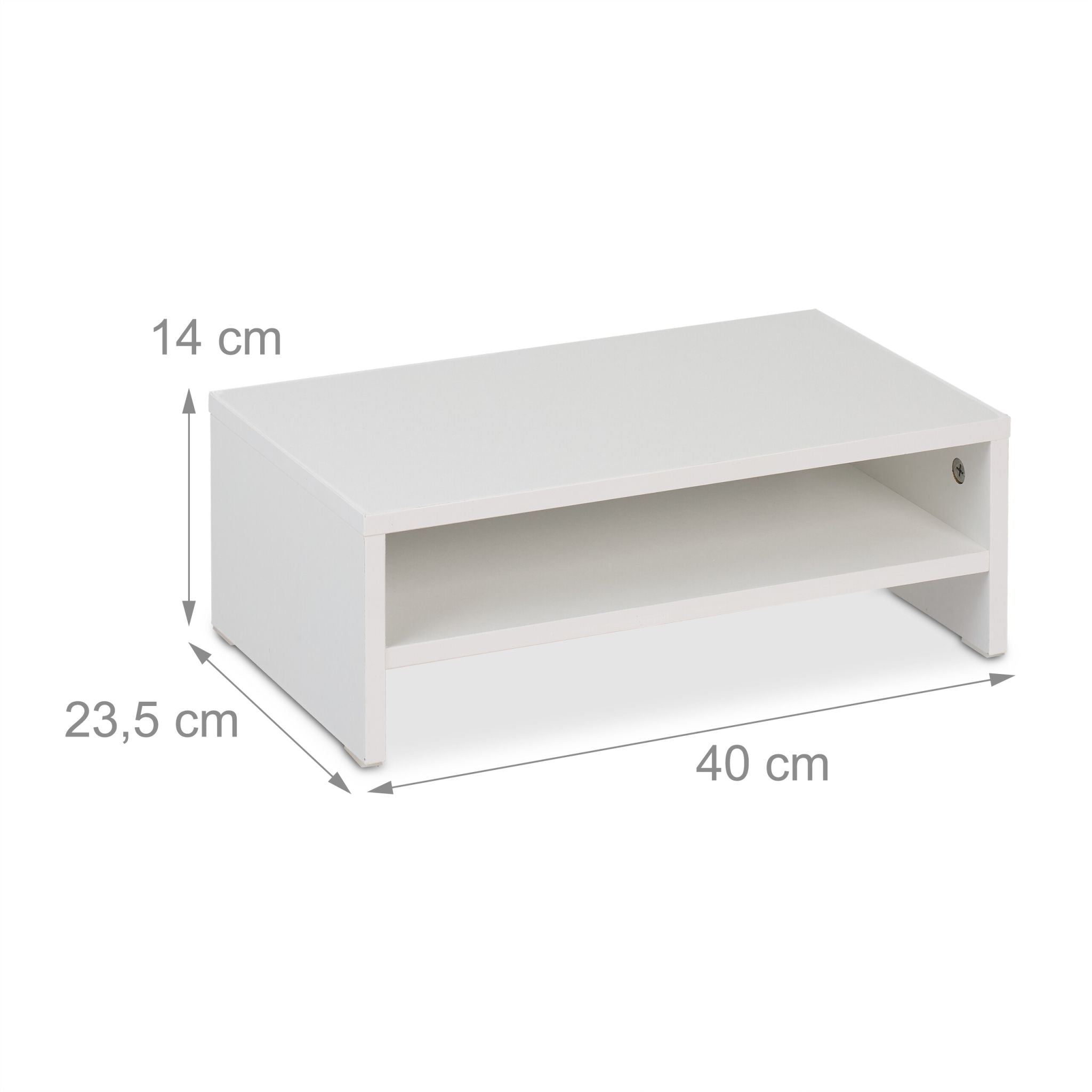 Monitorständer mit Fach Weiss von Relaxdays