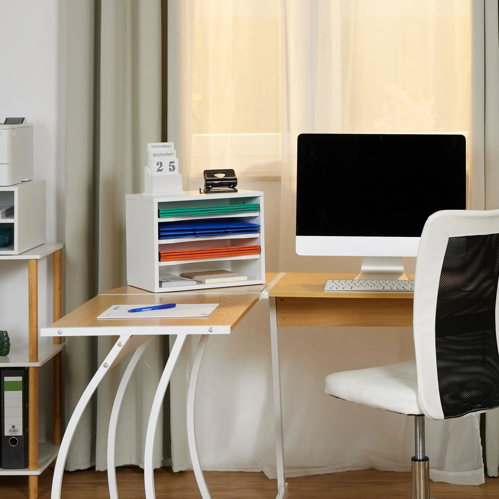 Dokumentenablage weiss 4 Fächer Weiss von Relaxdays