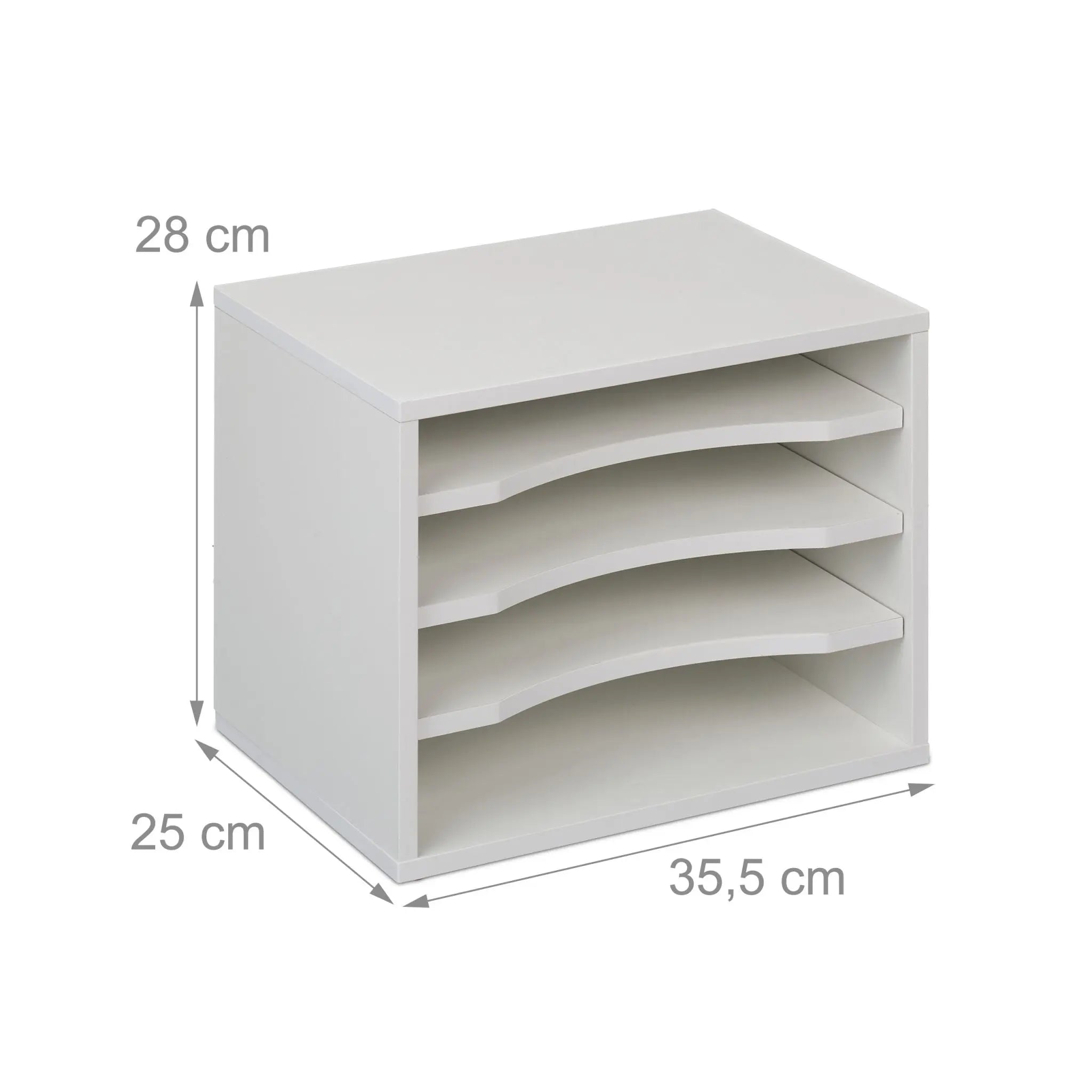 Dokumentenablage weiss 4 Fächer Weiss von Relaxdays