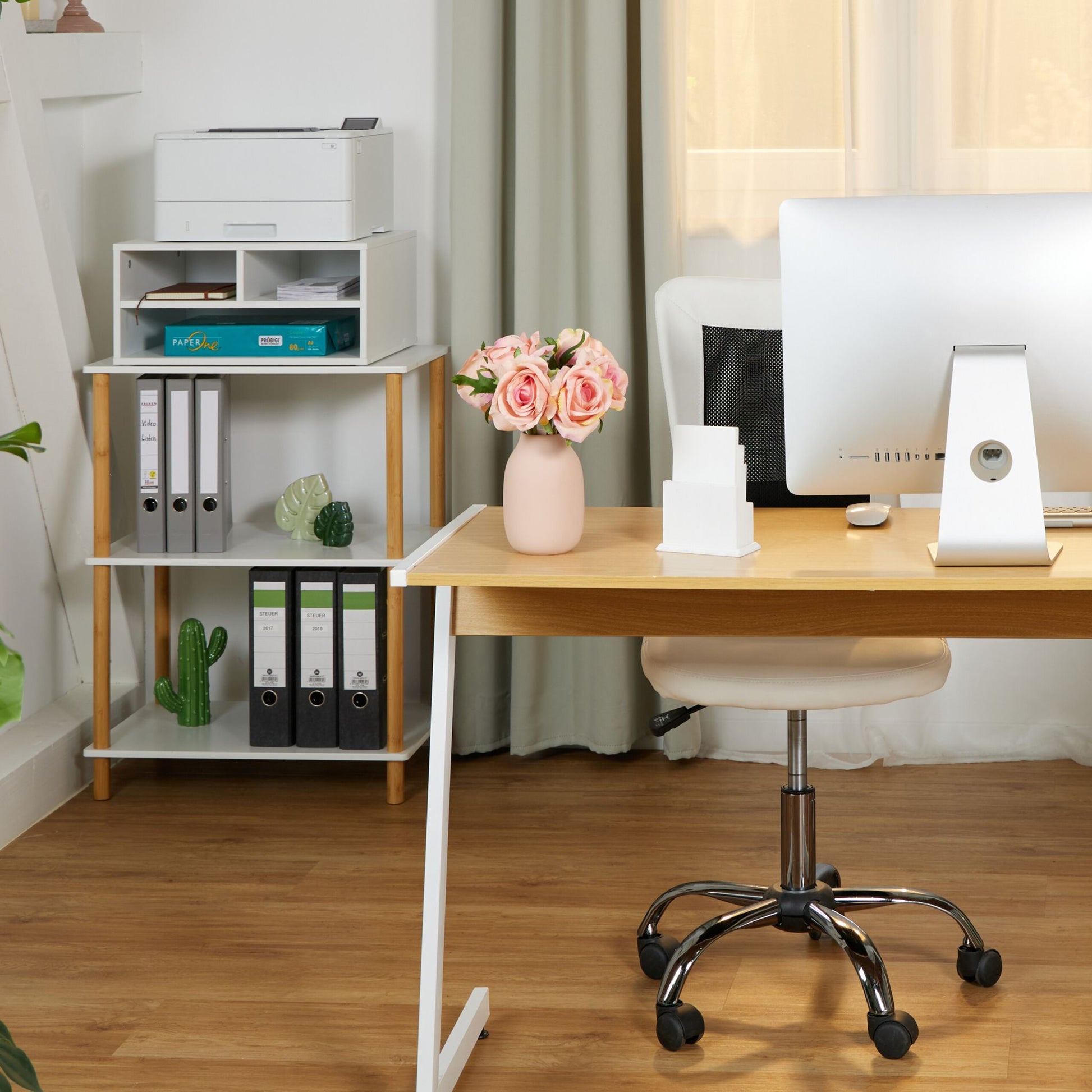 Druckerständer für den Schreibtisch Weiss von Relaxdays