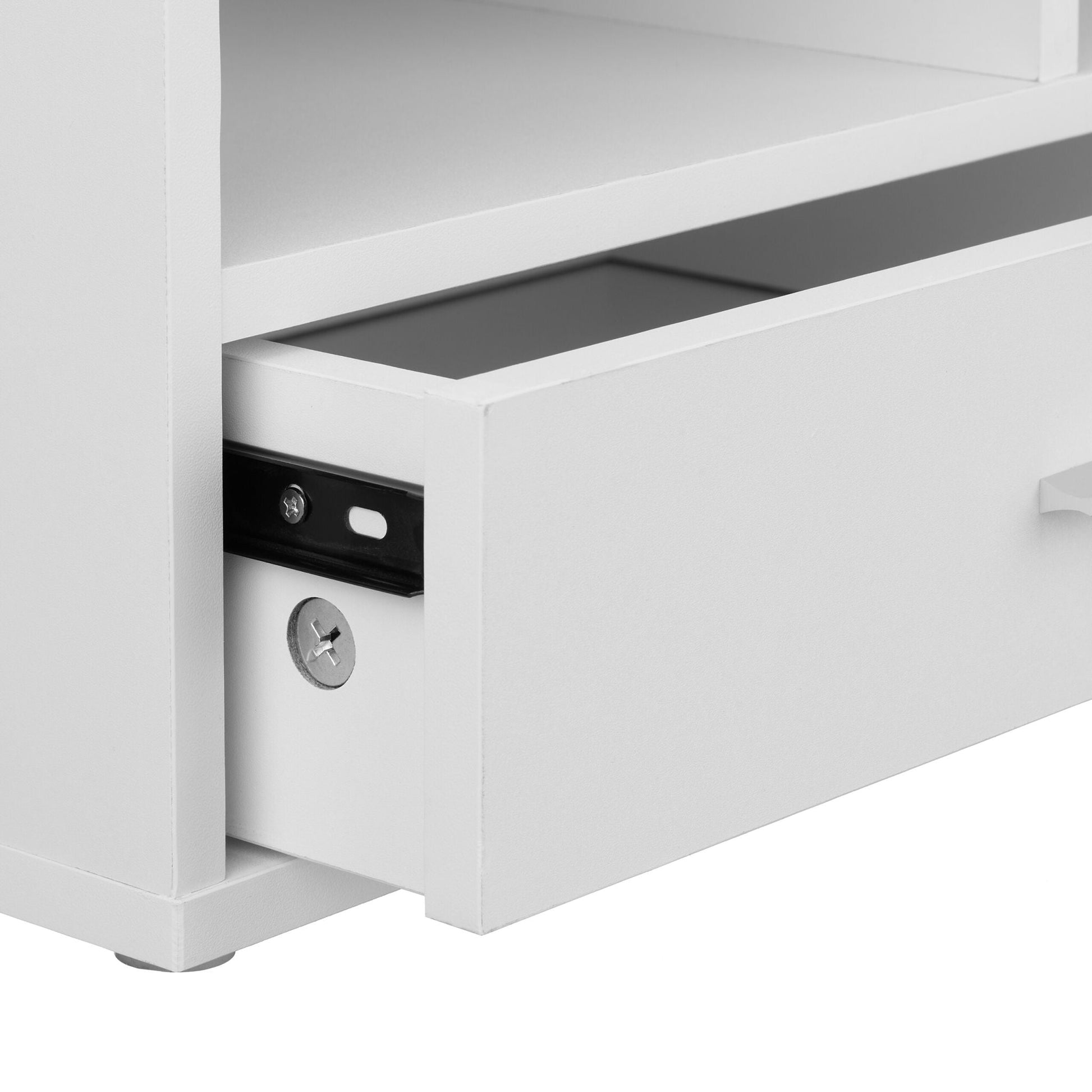 Druckerständer mit Schublade Weiss-Silber von Relaxdays