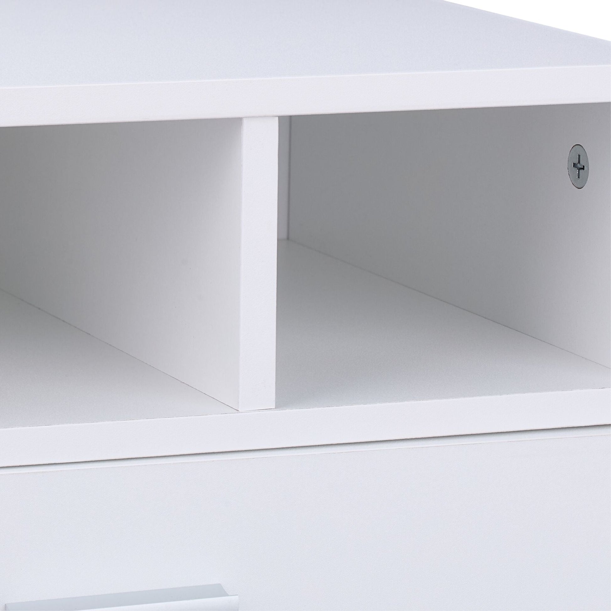 Druckerständer mit Schublade Weiss-Silber von Relaxdays