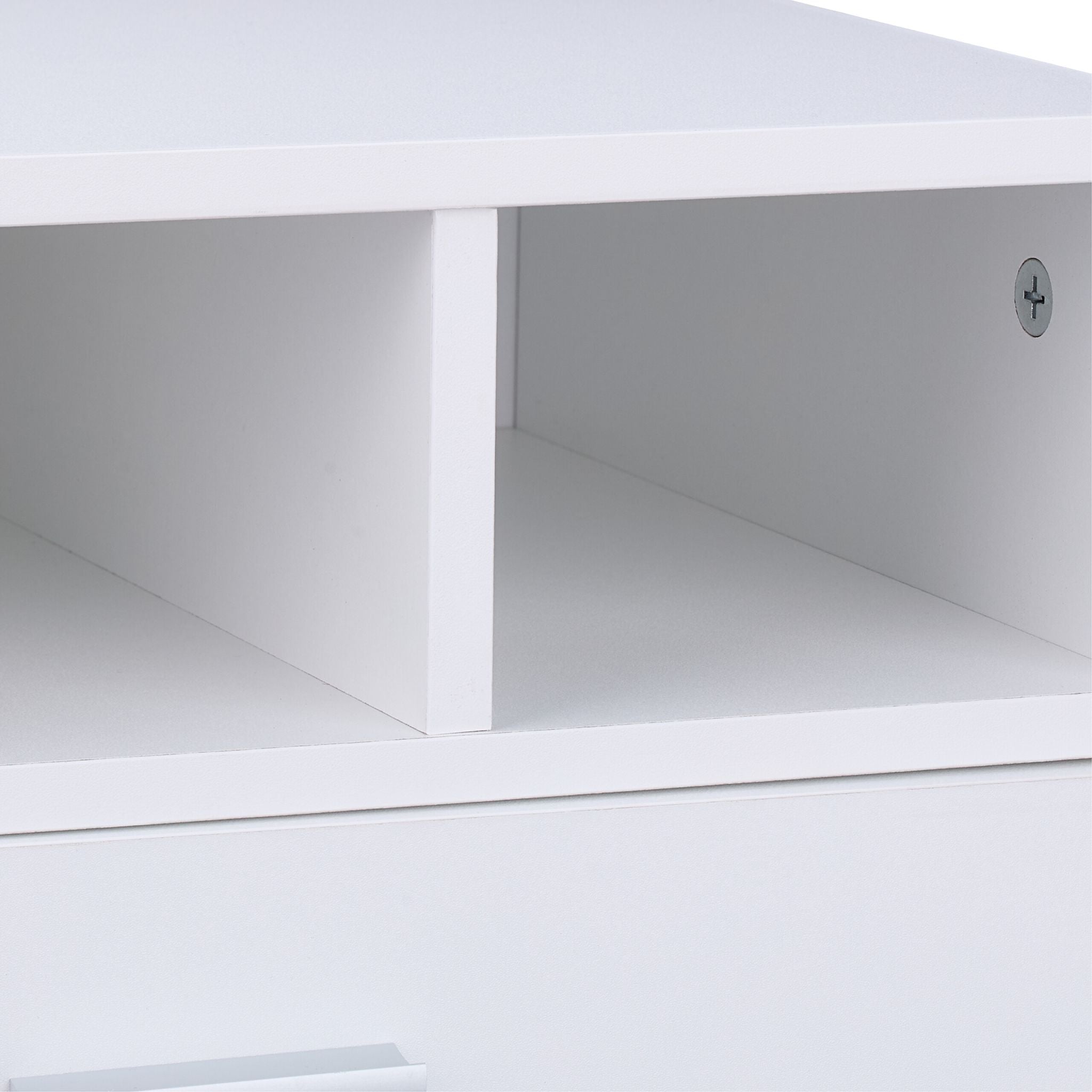 Druckerständer mit Schublade Weiss-Silber von Relaxdays