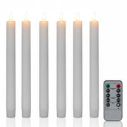 LED Stabkerzen mit Timer 6er-Set Weiss von Relaxdays