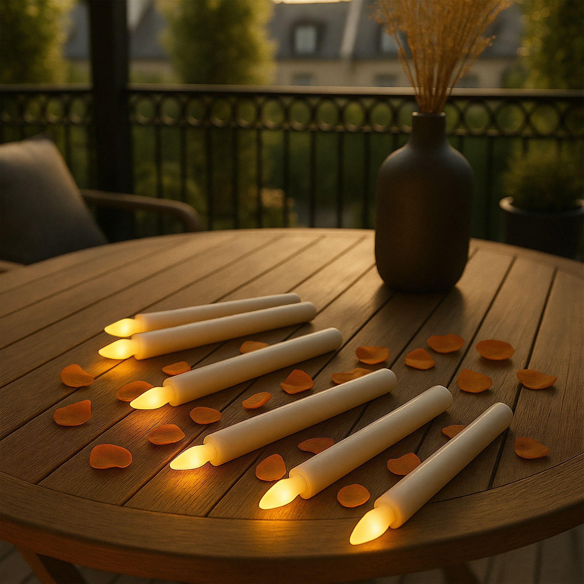 LED Stabkerzen mit Timer 6er-Set Weiss von Relaxdays