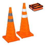 Faltbare Pylonen 70cm 2er-Set Orange-Silber von Relaxdays