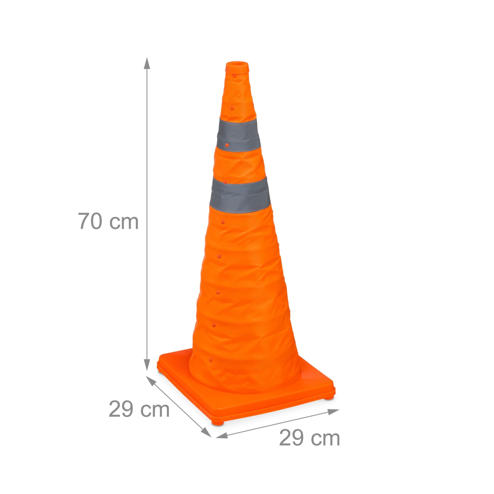 Faltbare Pylonen 70cm 2er-Set Orange-Silber von Relaxdays