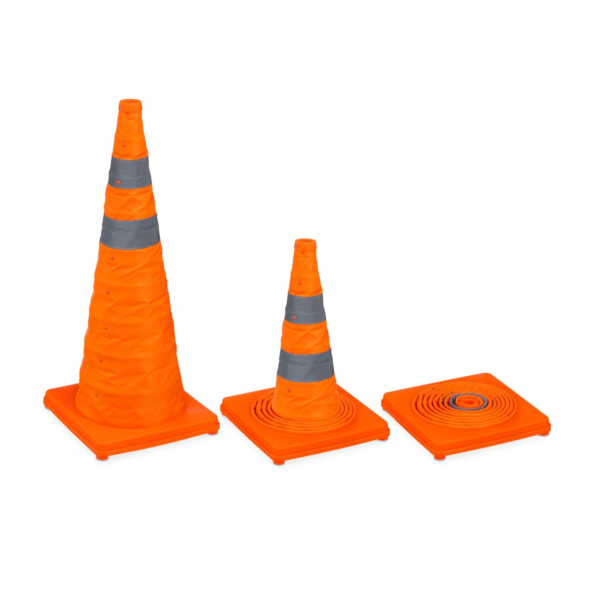 Faltbare Pylonen 70cm 2er-Set Orange-Silber von Relaxdays