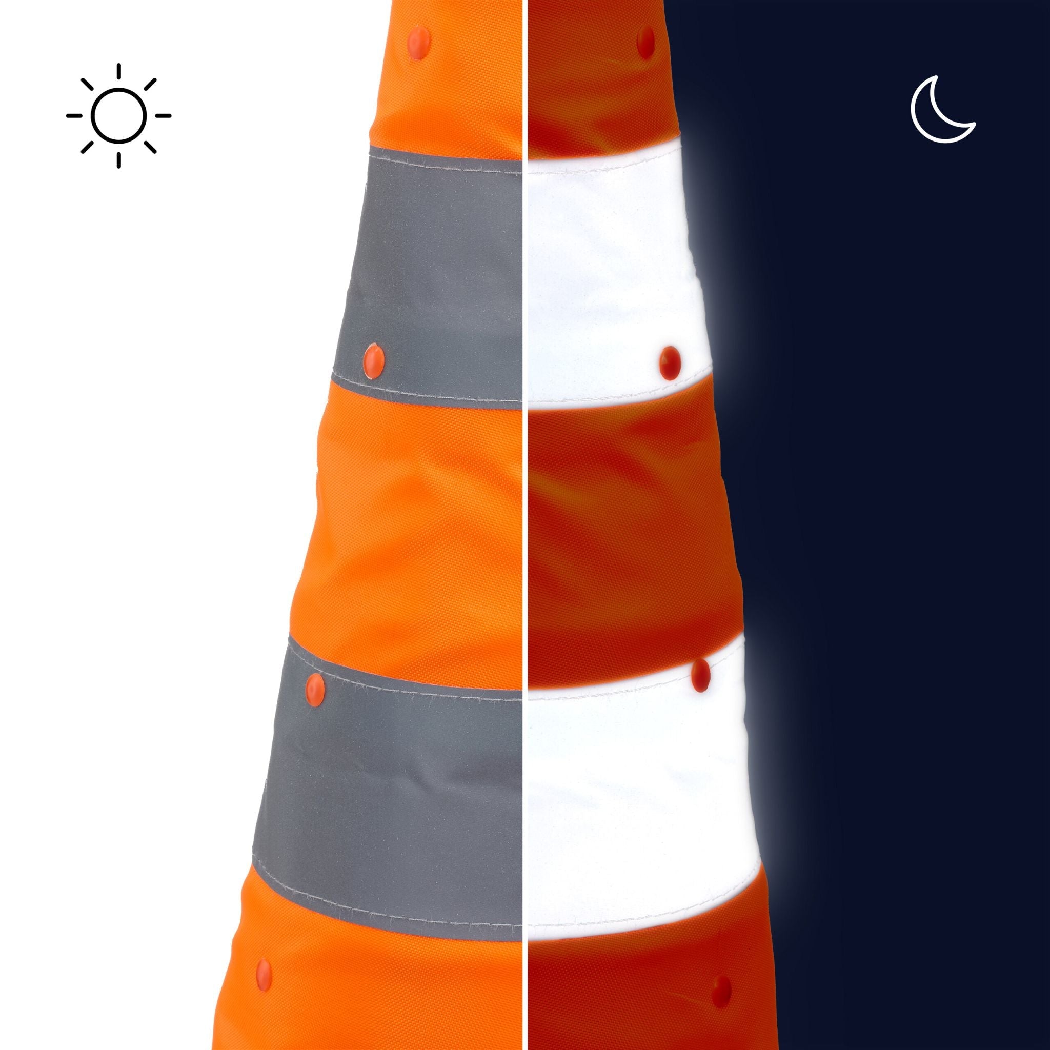 Faltbare Pylonen 70cm 2er-Set Orange-Silber von Relaxdays